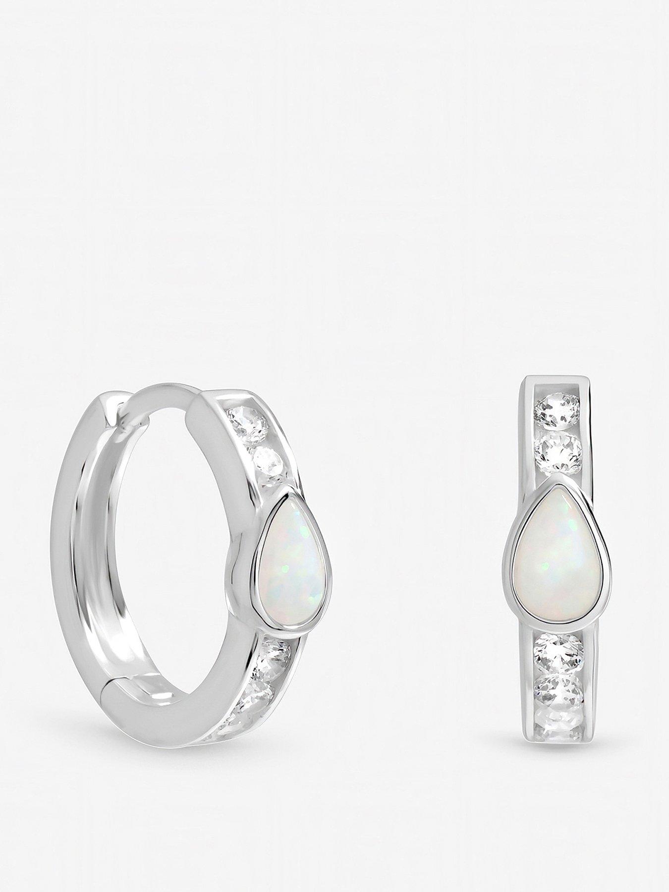 front image of inicio-opal-huggie-hoops