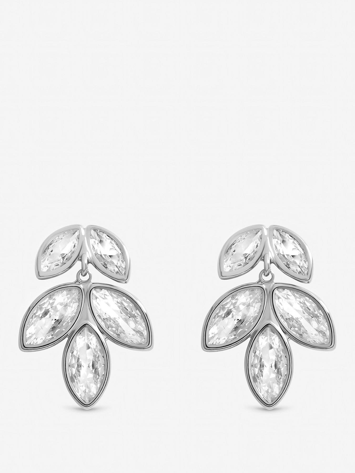 front image of inicio-crystal-floral-drop-earrings