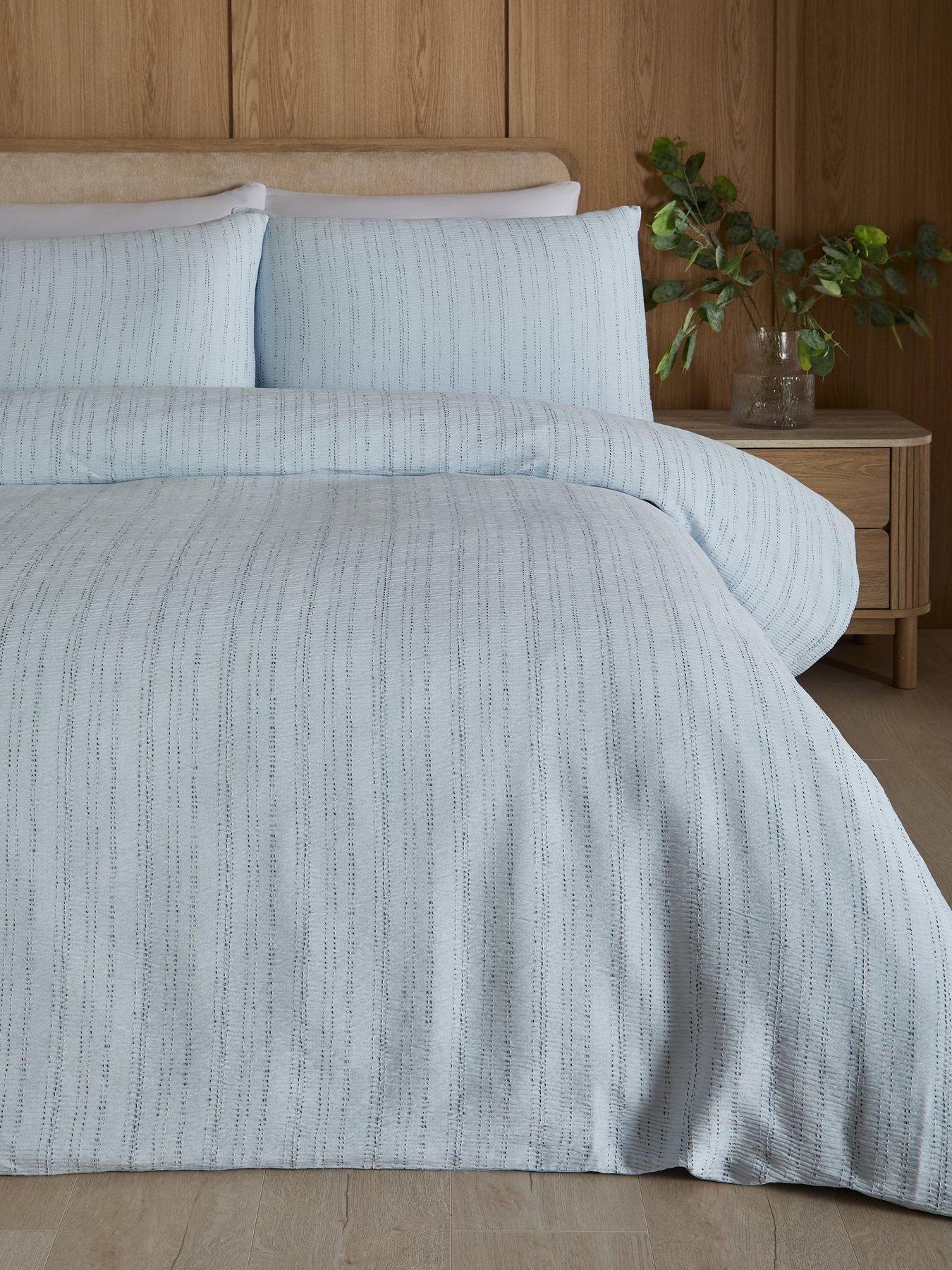 Image 1 of 5 of The Very Collection Nordic Textured Duvet Set - Blue