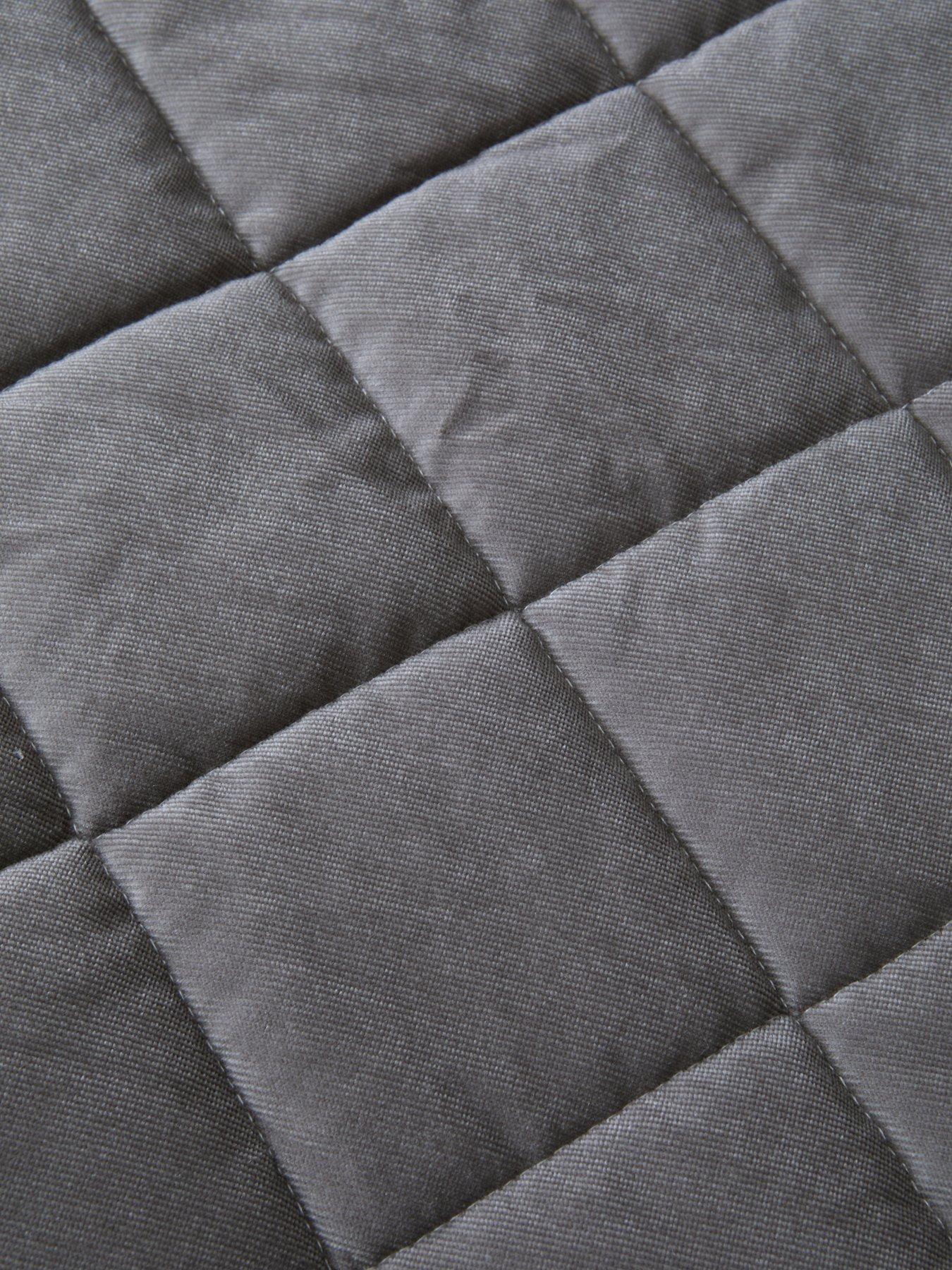 Image 4 of 5 of The Very Collection Matt Velvet Quilted Duvet Set - Charcoal