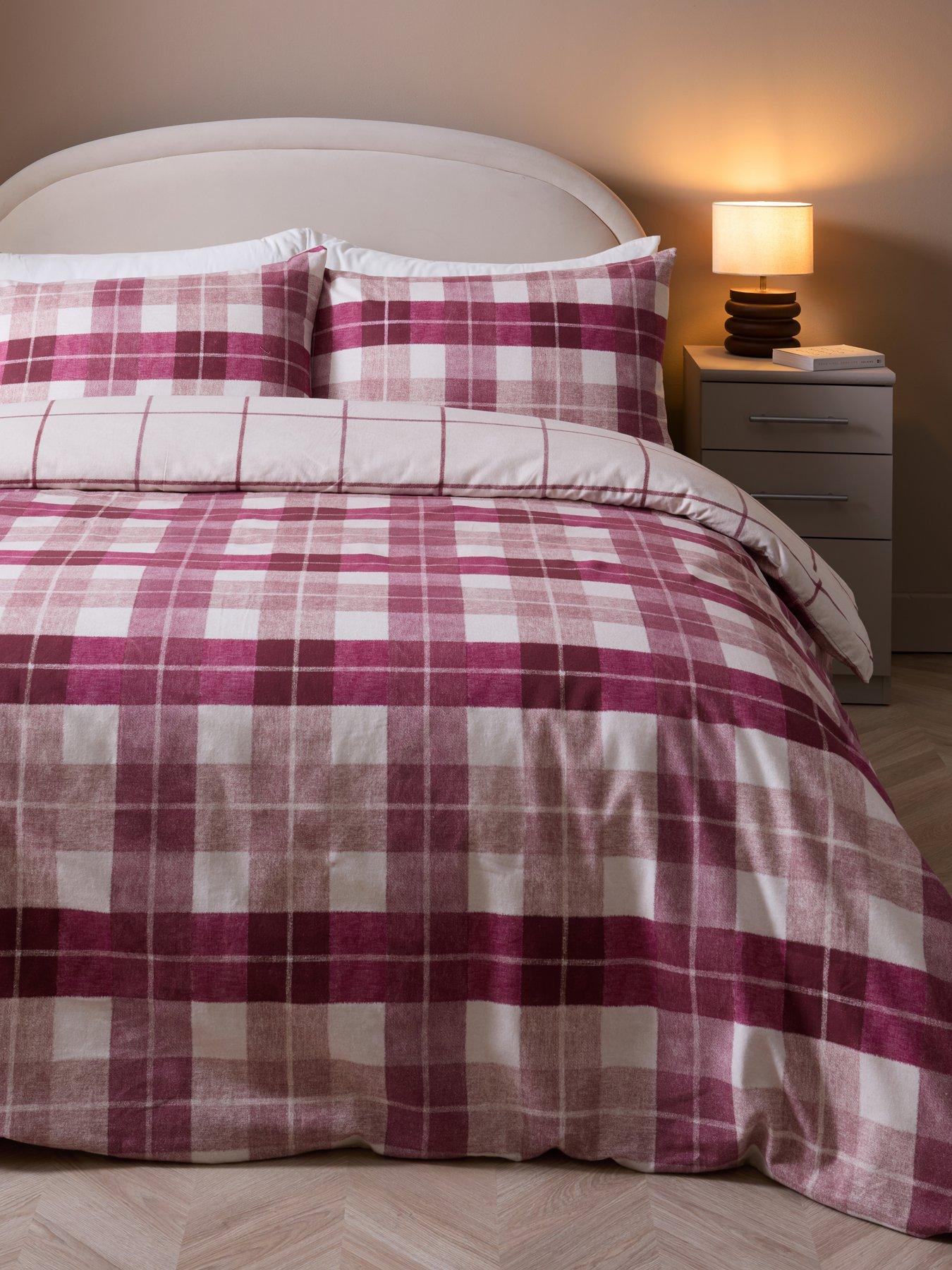 The Very Collection Brushed Cotton Check Print Duvet Set