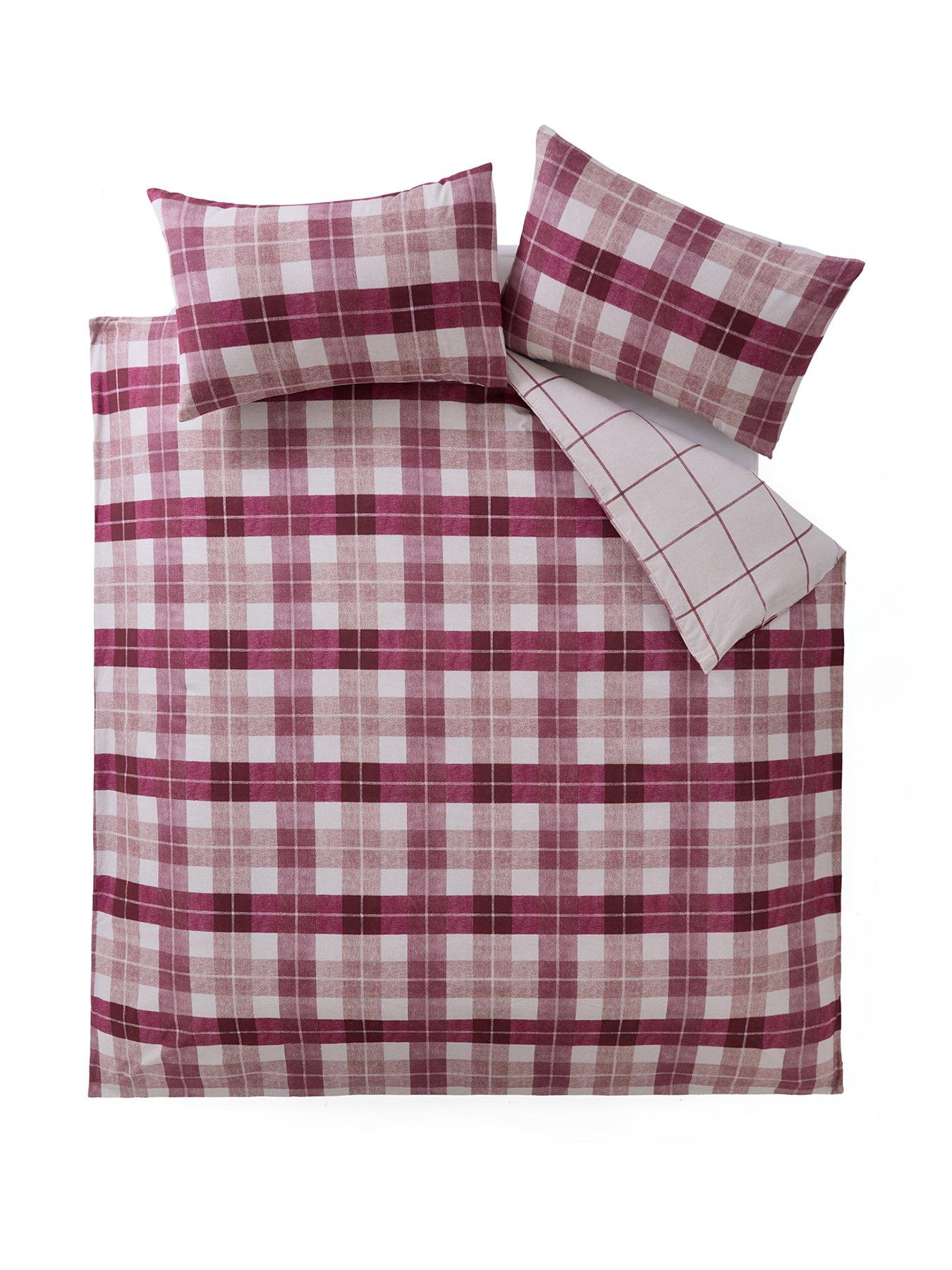 Image 2 of 6 of The Very Collection 100% Brushed Cotton Check Print Duvet Set