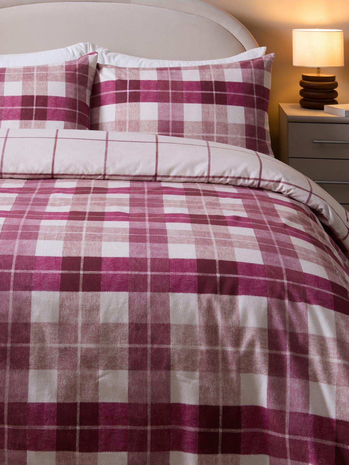 Image 3 of 6 of The Very Collection 100% Brushed Cotton Check Print Duvet Set
