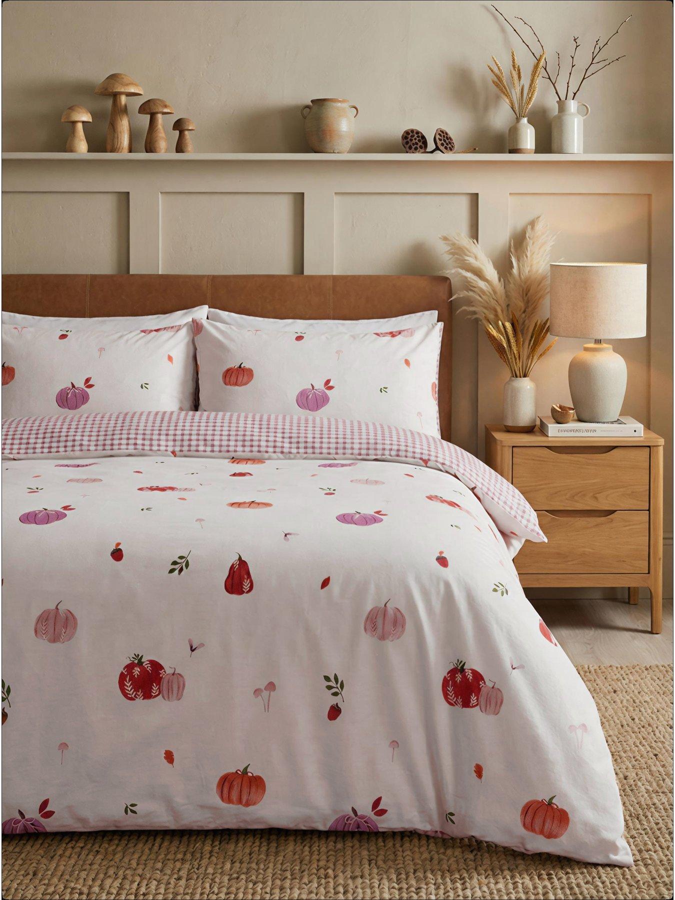 Image 1 of 6 of The Very Collection Autumn Pumpkin Print Duvet Set