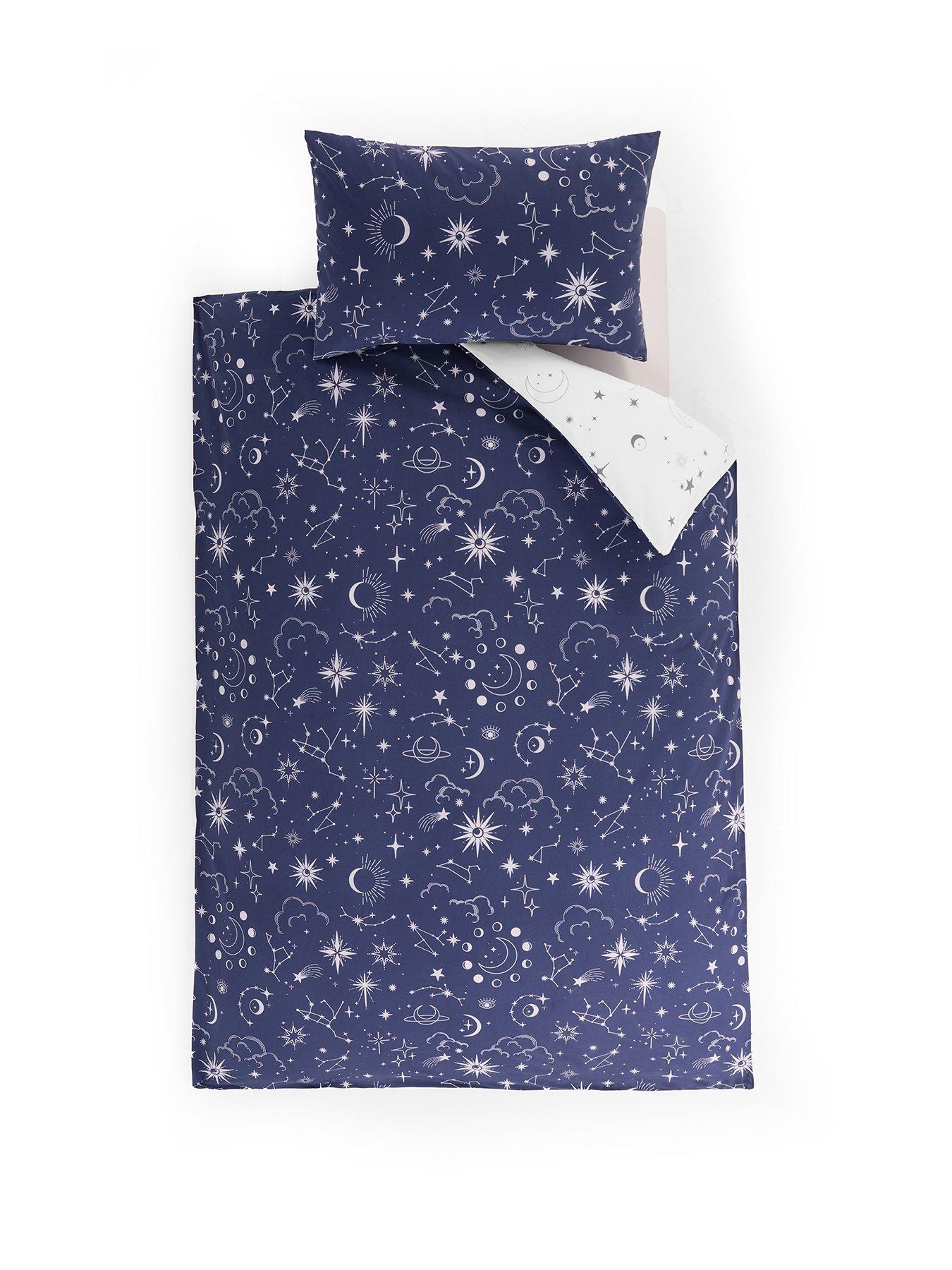 Image 2 of 4 of The Very Collection Celestial Print Duvet Set - Blue