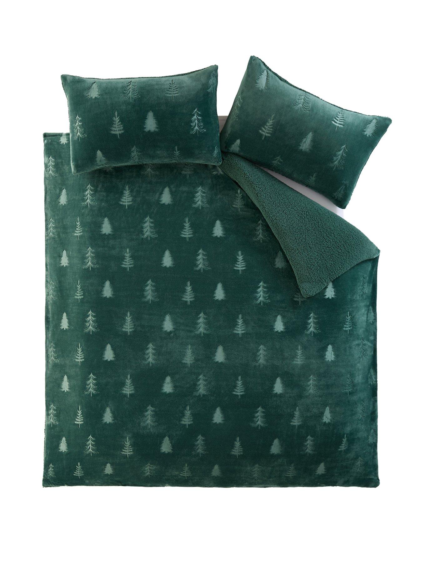 Image 2 of 6 of Very Home Christmas Tree Embossed Fleece Duvet Set