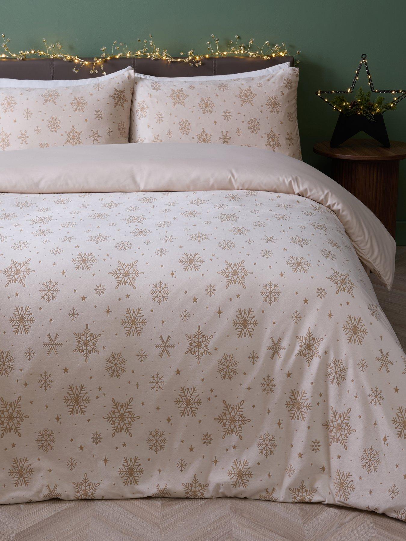 Very Home Snowflake Super Soft Velour Duvet Set Ks