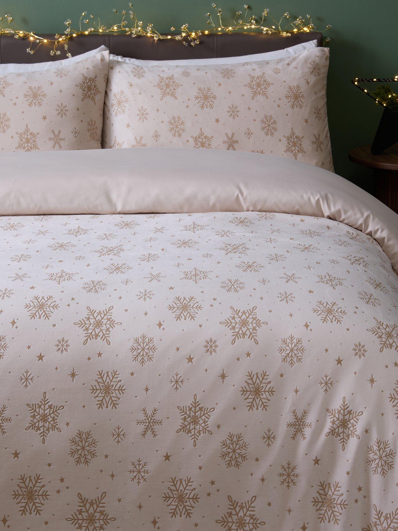 Image 3 of 5 of The Very Collection Snowflake Super Soft Velour Duvet Set - Cream