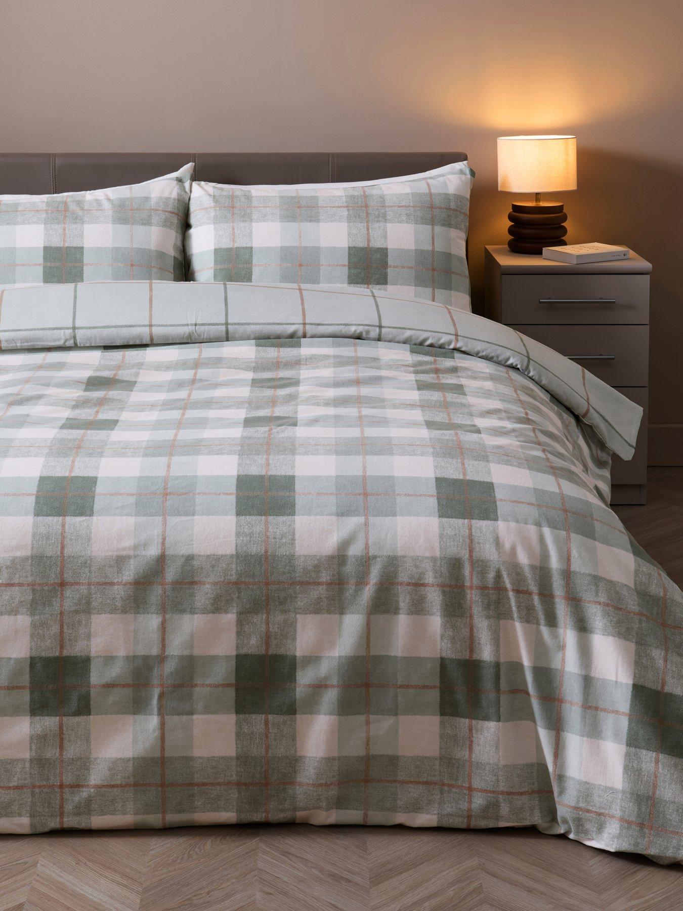 The Very Collection Brushed Cotton Check Print Duvet Set