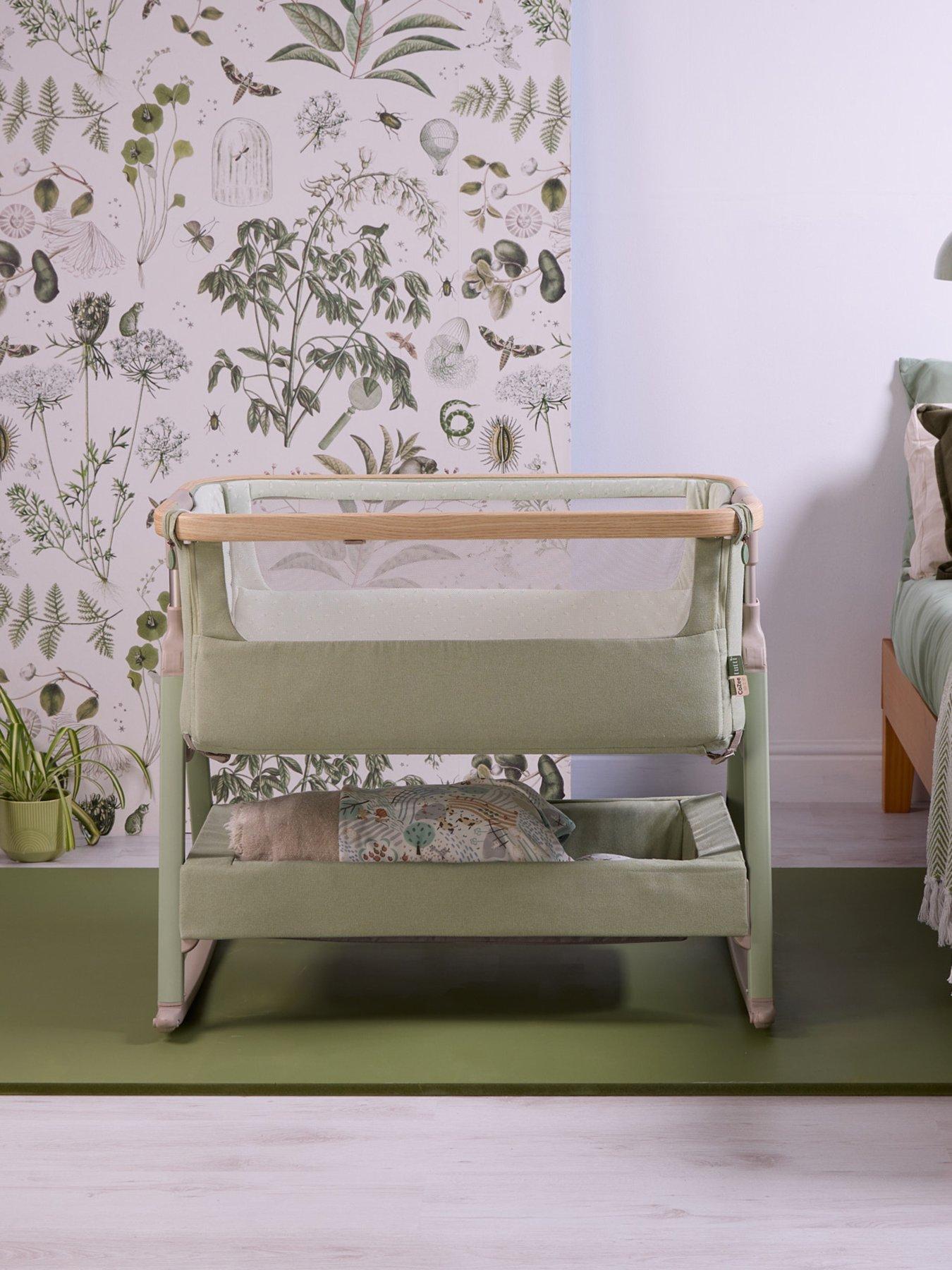 Tutti Bambini Cozee Air 2 Bedside Crib - Drifted Oak / Eucalyptus