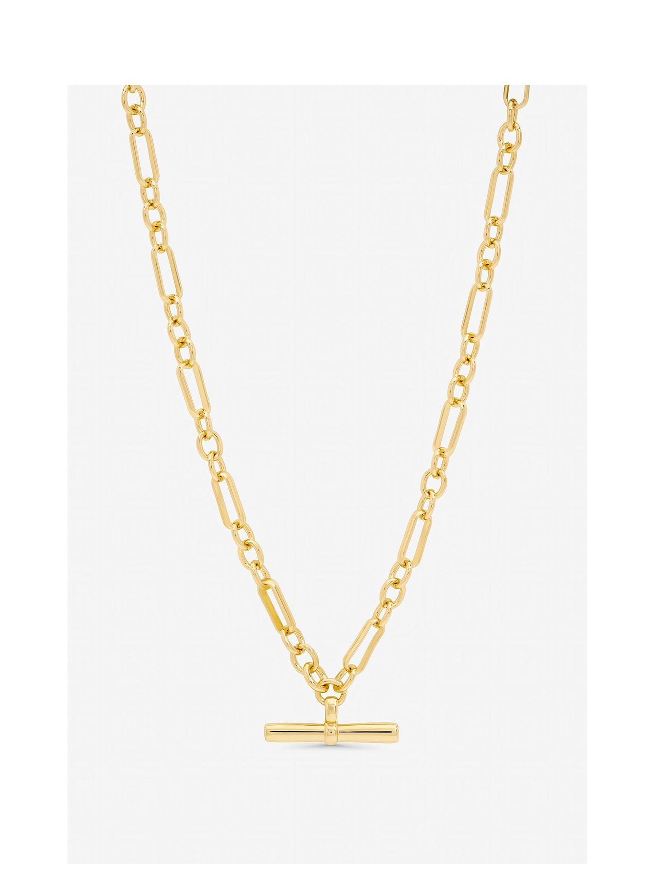 Image 1 of 3 of Jon Richard Gold Plated Luxe T-Bar Necklace