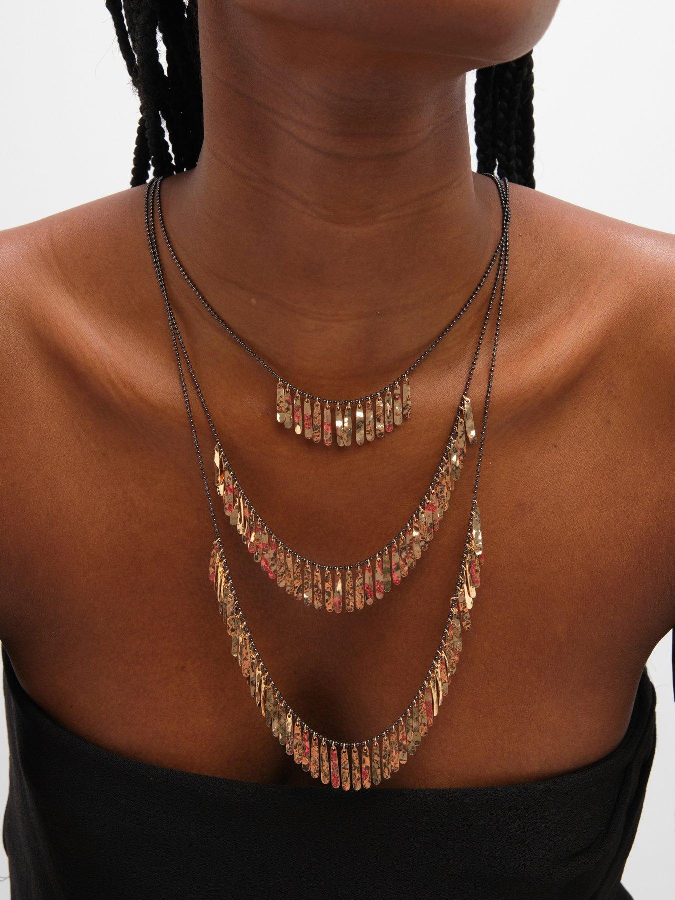 stillFront image of mood-gold-plated-multi-row-shower-necklace