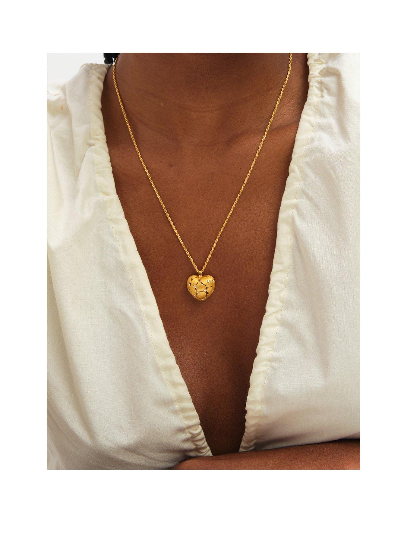 Jon Richard Gold Plated Satin Heart Pendant