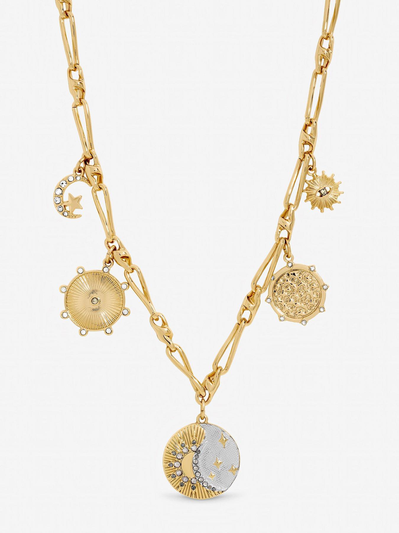 stillFront image of mood-two-tone-celestial-charm-necklace