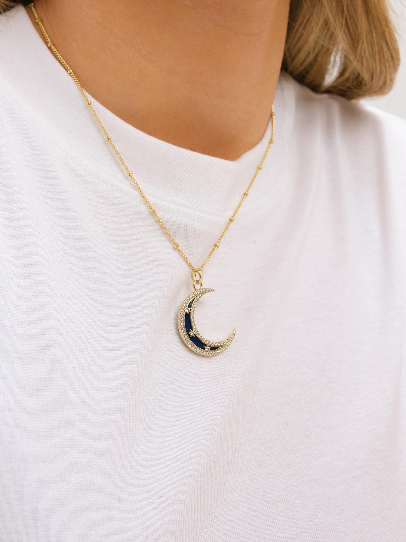 Image 2 of 3 of Inicio Gold Plated Lapis Celestial Necklace - Gift Pouch