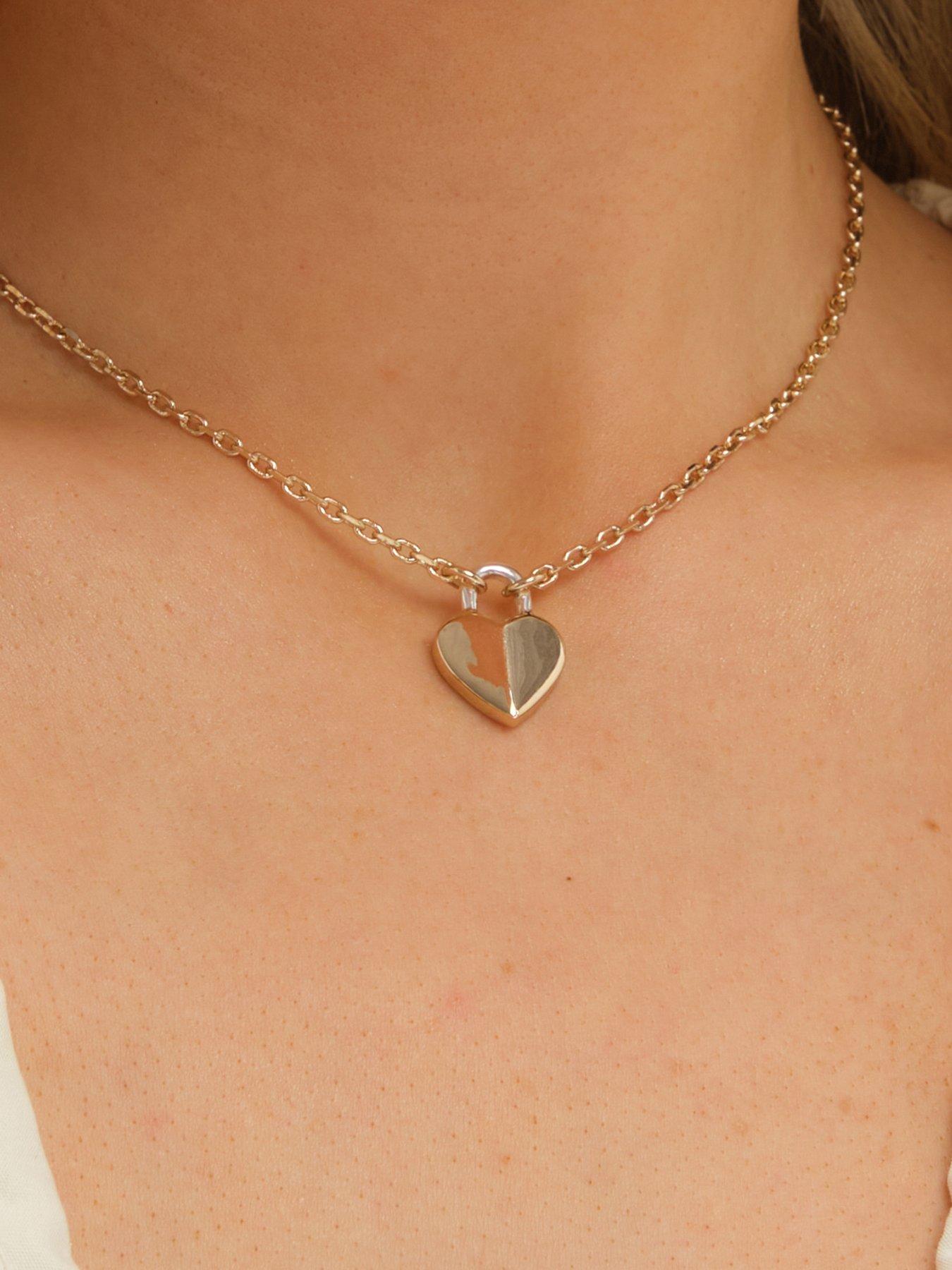  image of inicio-two-tone-heart-pendant-gift-pouch