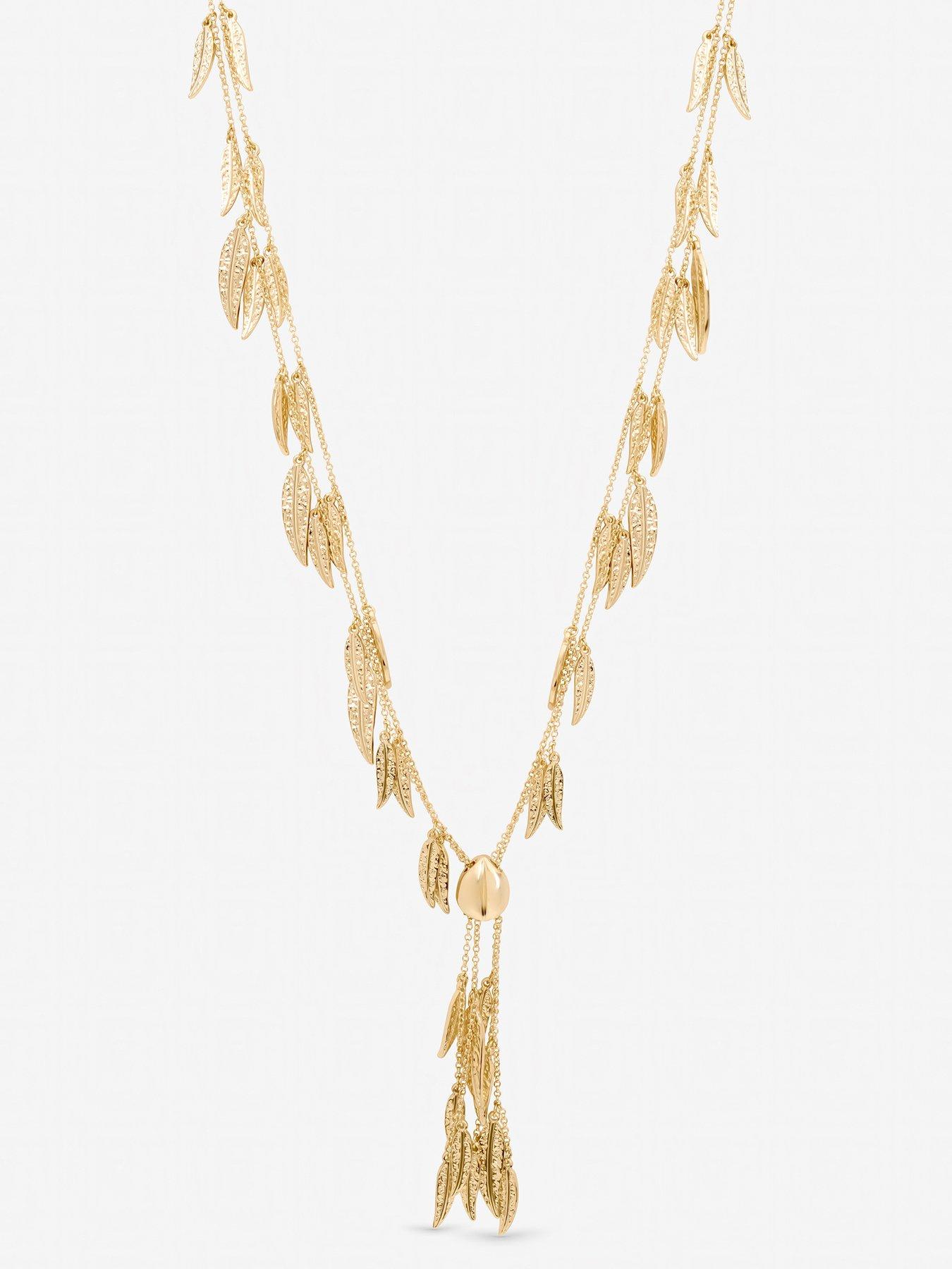 Image 2 of 3 of Mood Gold Plated Leaf Y Necklace