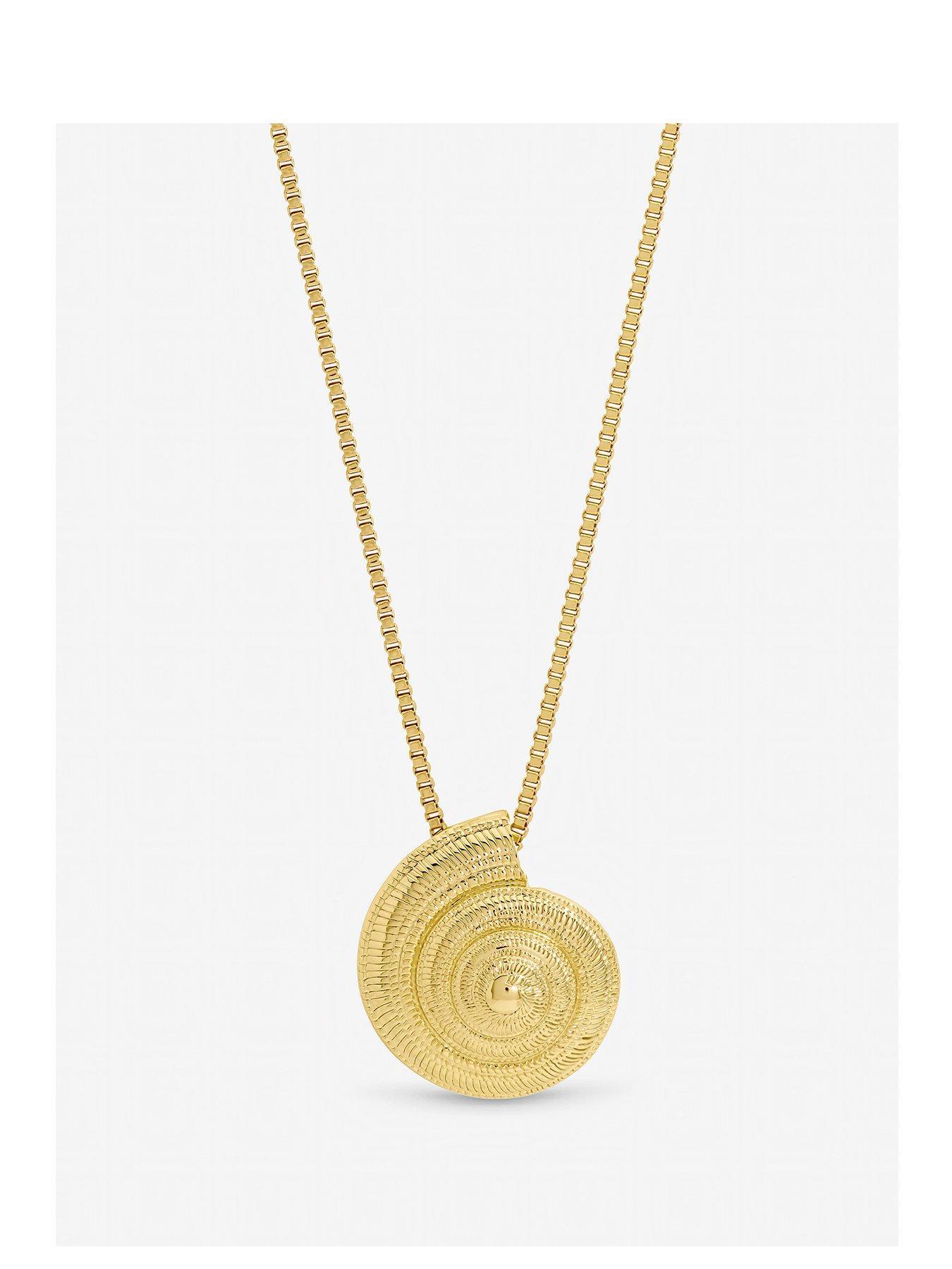 Inicio Gold Plated Statement Shell Necklace - Gift Pouch