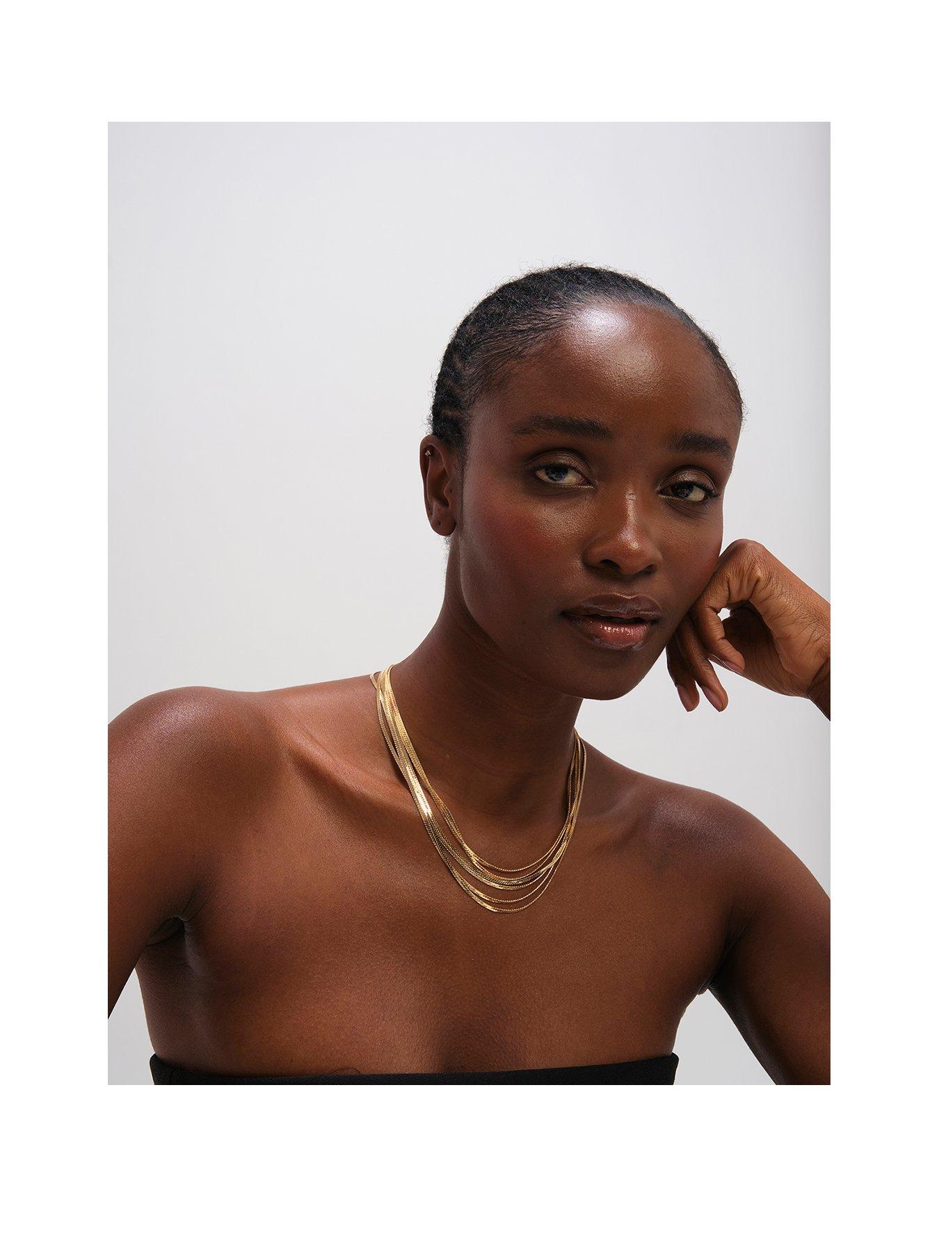 Inicio Gold Plated Multi Layered Necklace - Gift Pouch