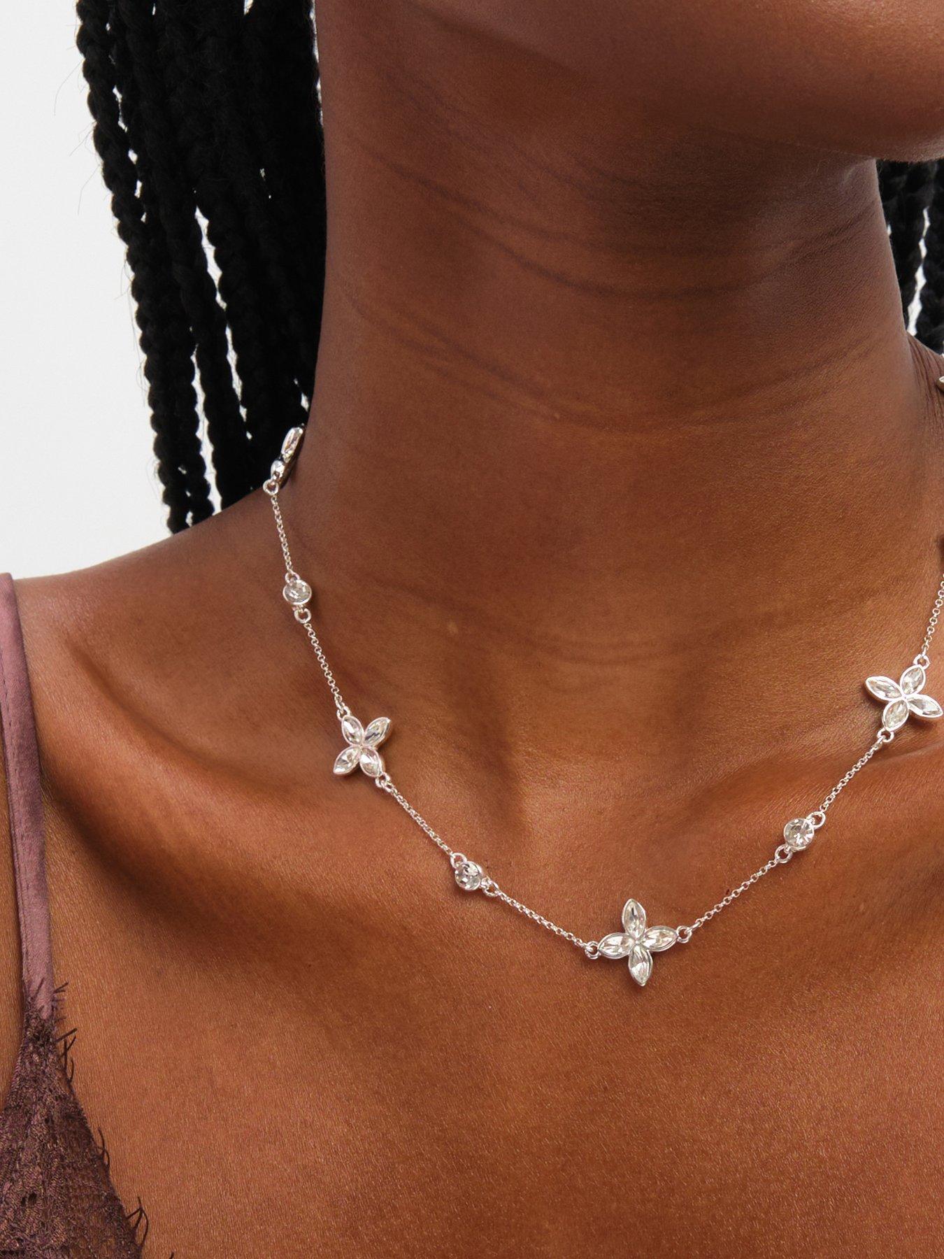 Jon Richard Silver Plated and Crystal Clover Allway