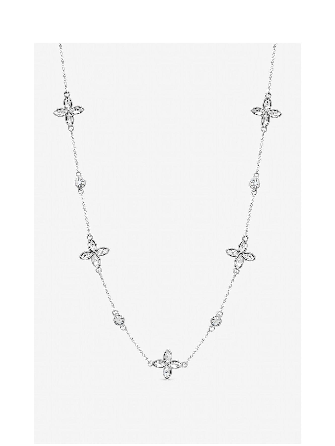 Image 2 of 3 of Jon Richard Silver Plated and Crystal Clover Allway