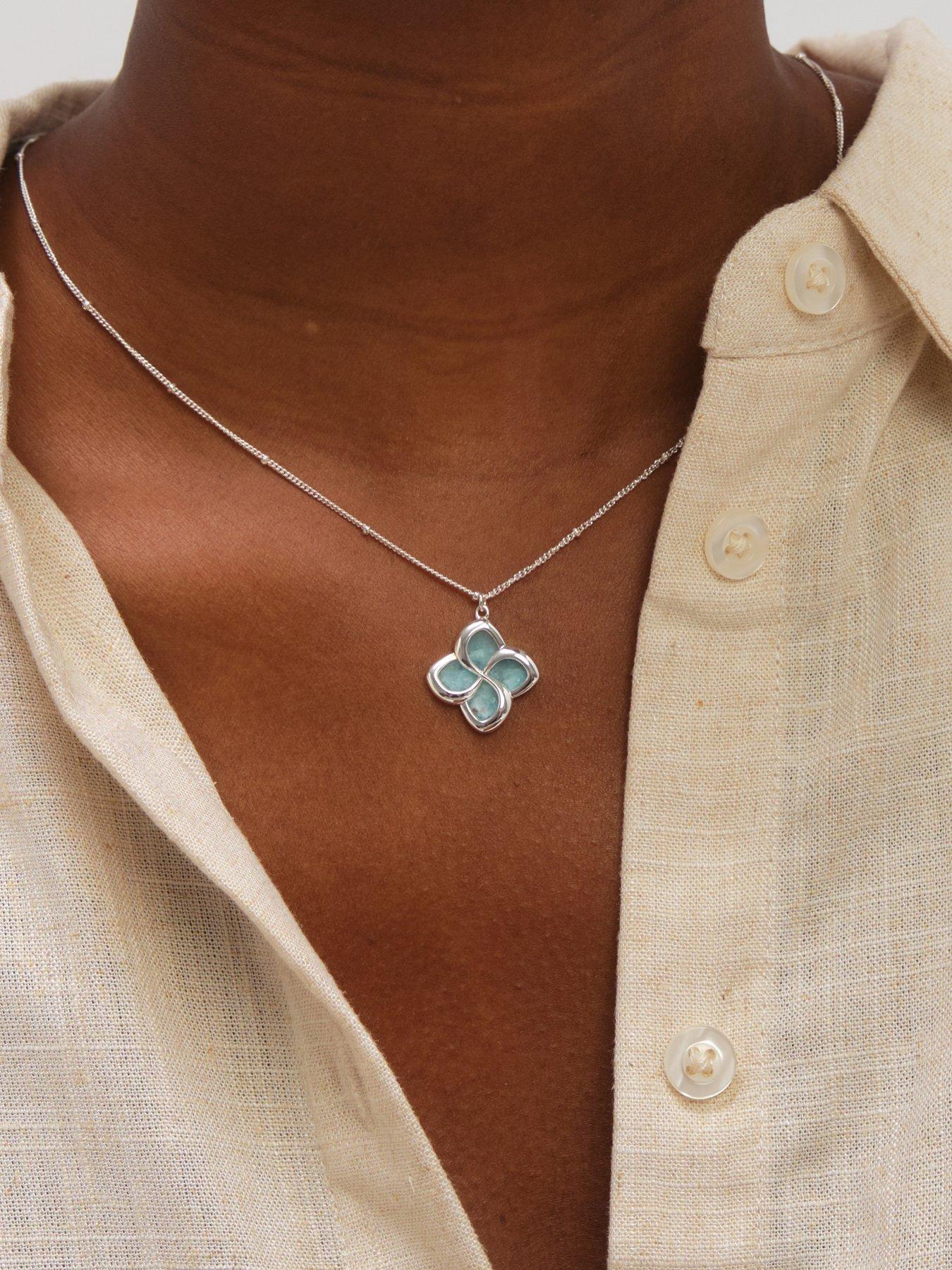 Image 4 of 4 of Inicio Turquoise Clover Pendant - Gift Pouch