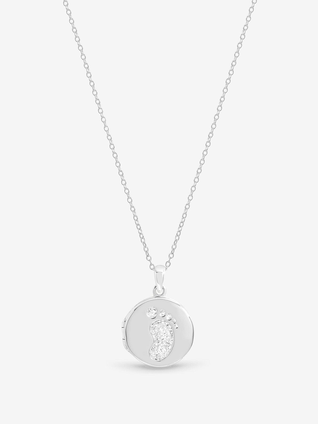 Image 1 of 3 of Inicio Sterling Silver New Baby Locket - Gift Pouch