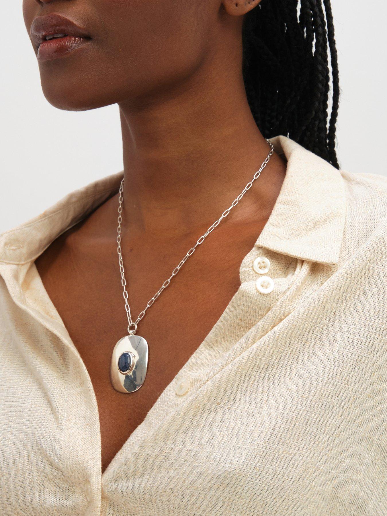 Image 2 of 3 of Inicio Large Turquoise Polished Pendant - Gift Pouch