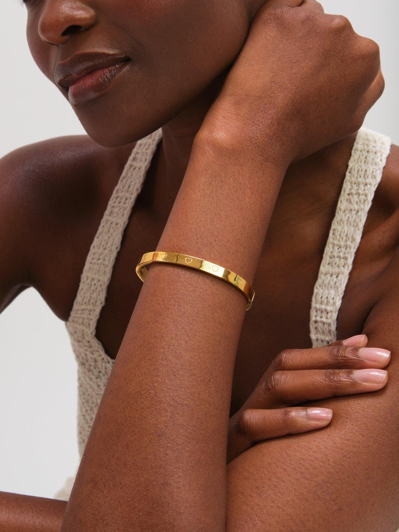 Image 2 of 3 of Jon Richard Gold Plated Waterproof Heart Bangle