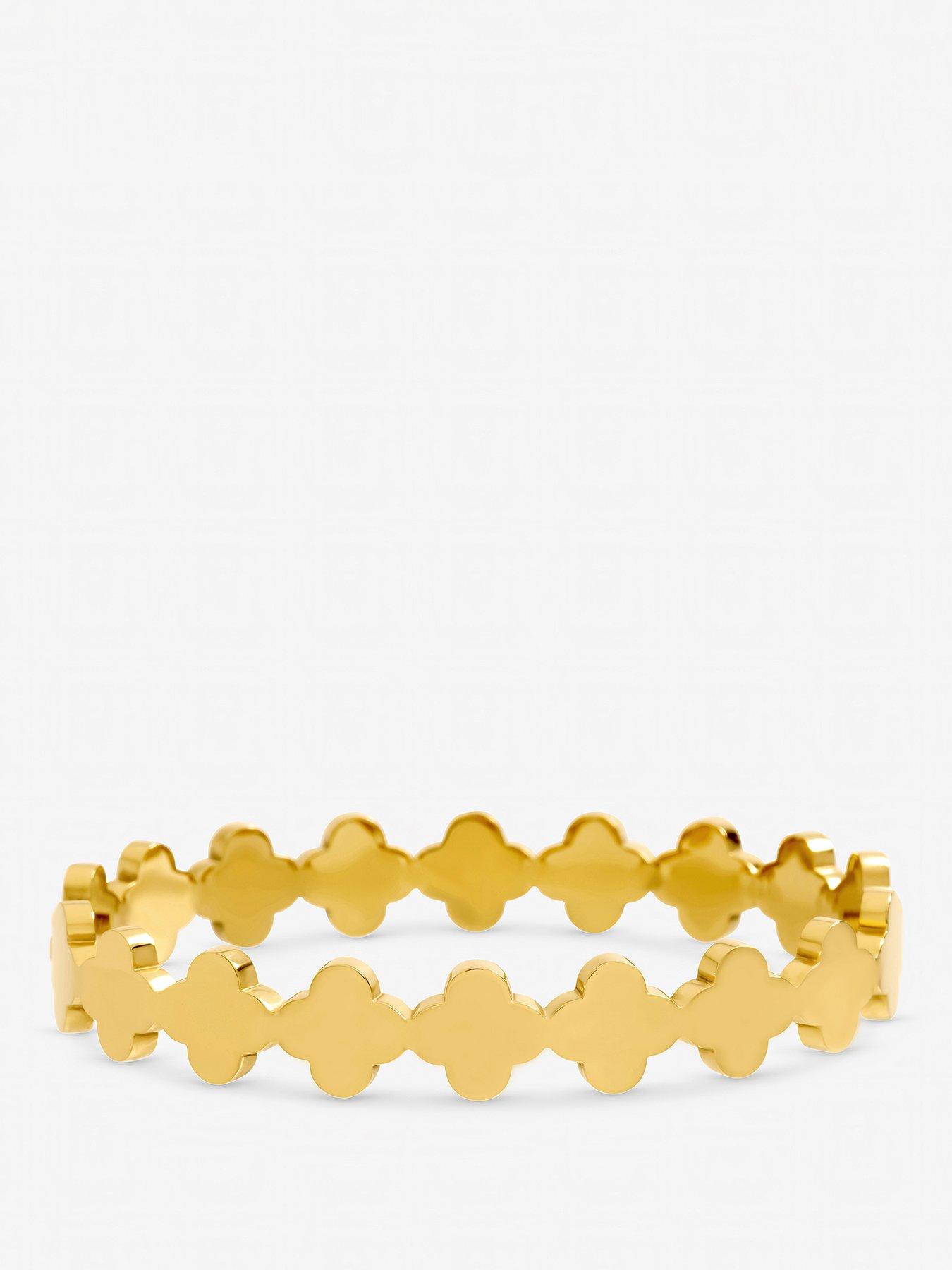 Jon Richard Gold Plated Waterproof Polished Clover Bangle