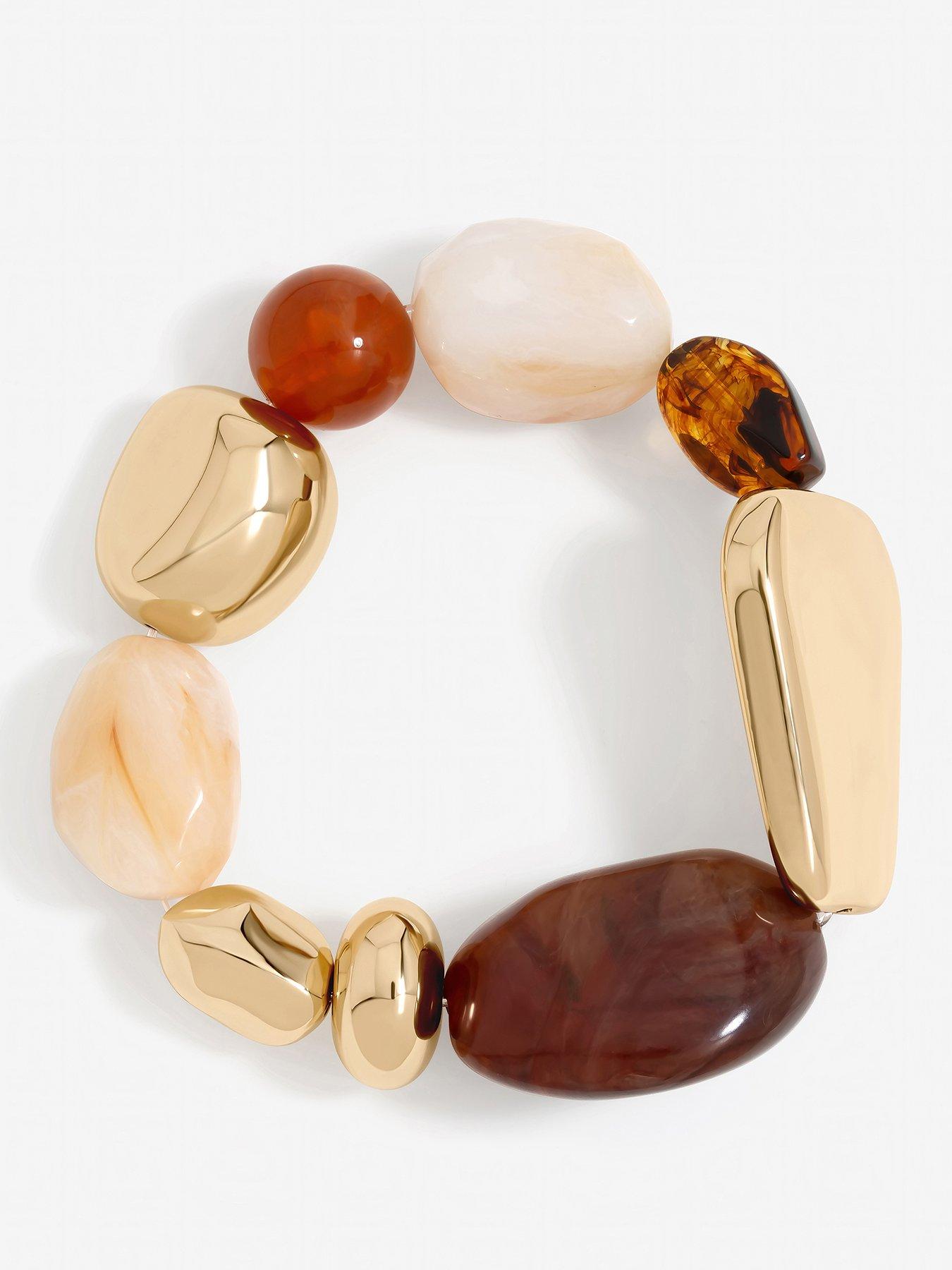 Mood Mood Gold Polished and Resin Stretch Bracelet