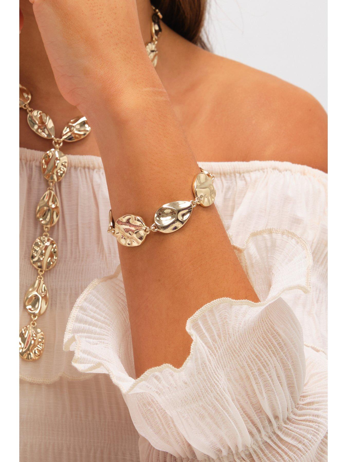 stillFront image of mood-gold-polished-molten-bracelet