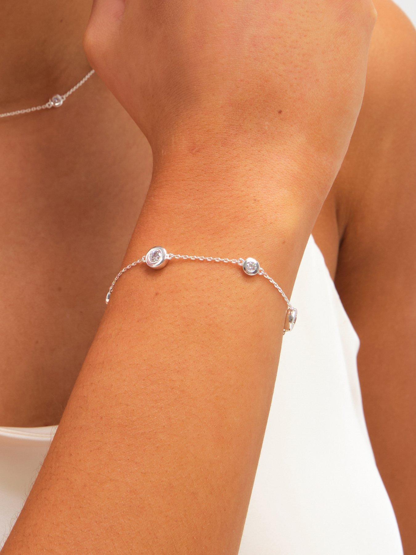 Jon Richard Jonrichard Silver Plated Cubic Zirconia Bezel Bracelet