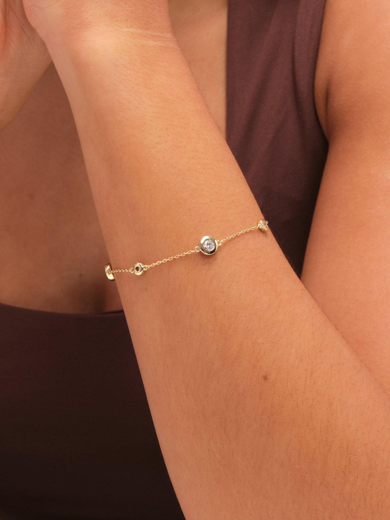 Jon Richard Gold Plated Cubic Zirconia Bezel Bracelet
