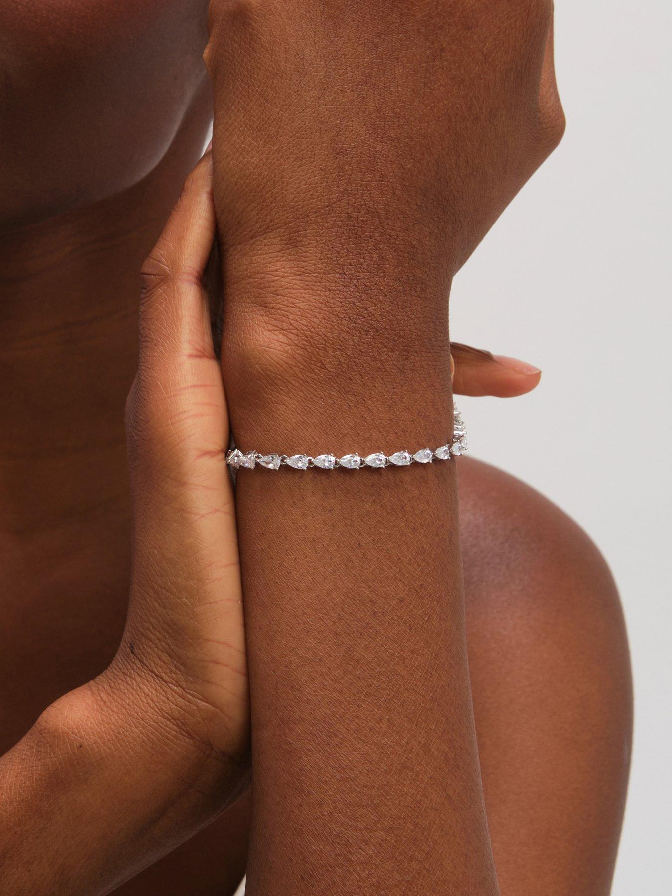 Jon Richard Rhodium Pear Drop Bracelet