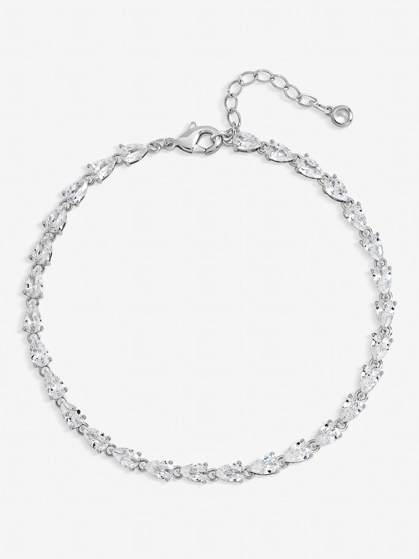  image of jon-richard-rhodium-pear-drop-bracelet