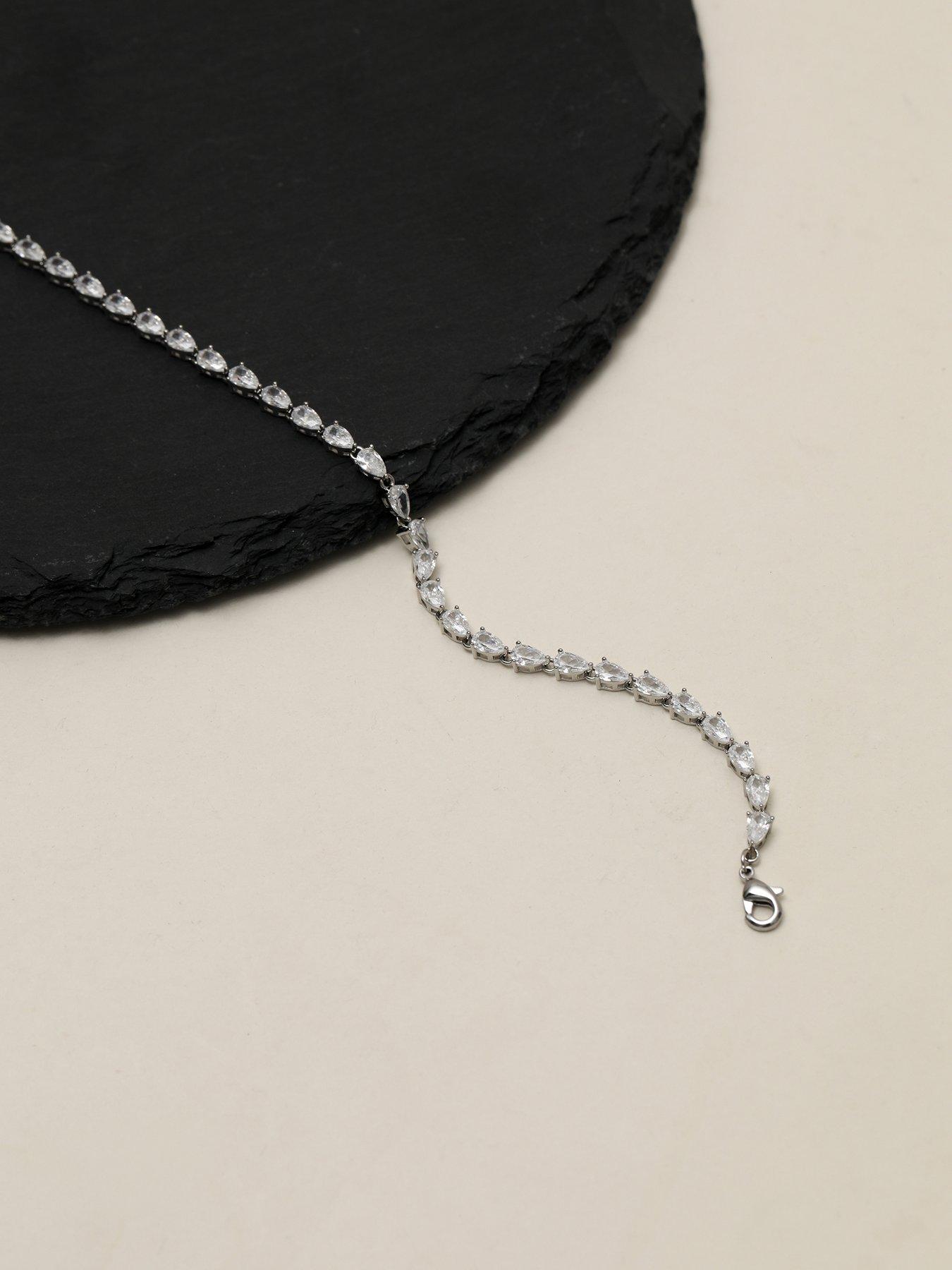  image of jon-richard-rhodium-pear-drop-bracelet