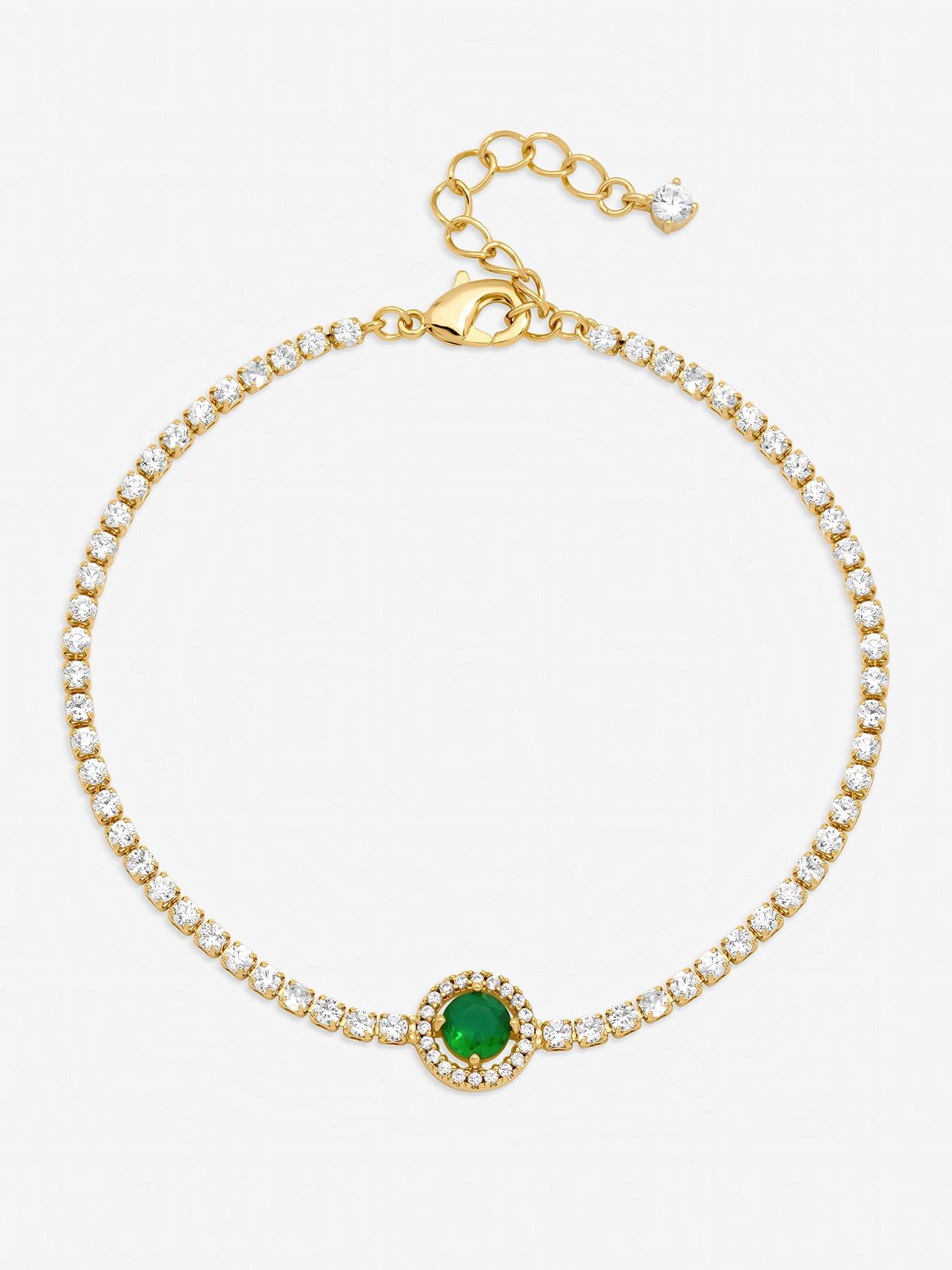 Jon Richard Gold Plated and Emerald Crystal Stone Bracelet