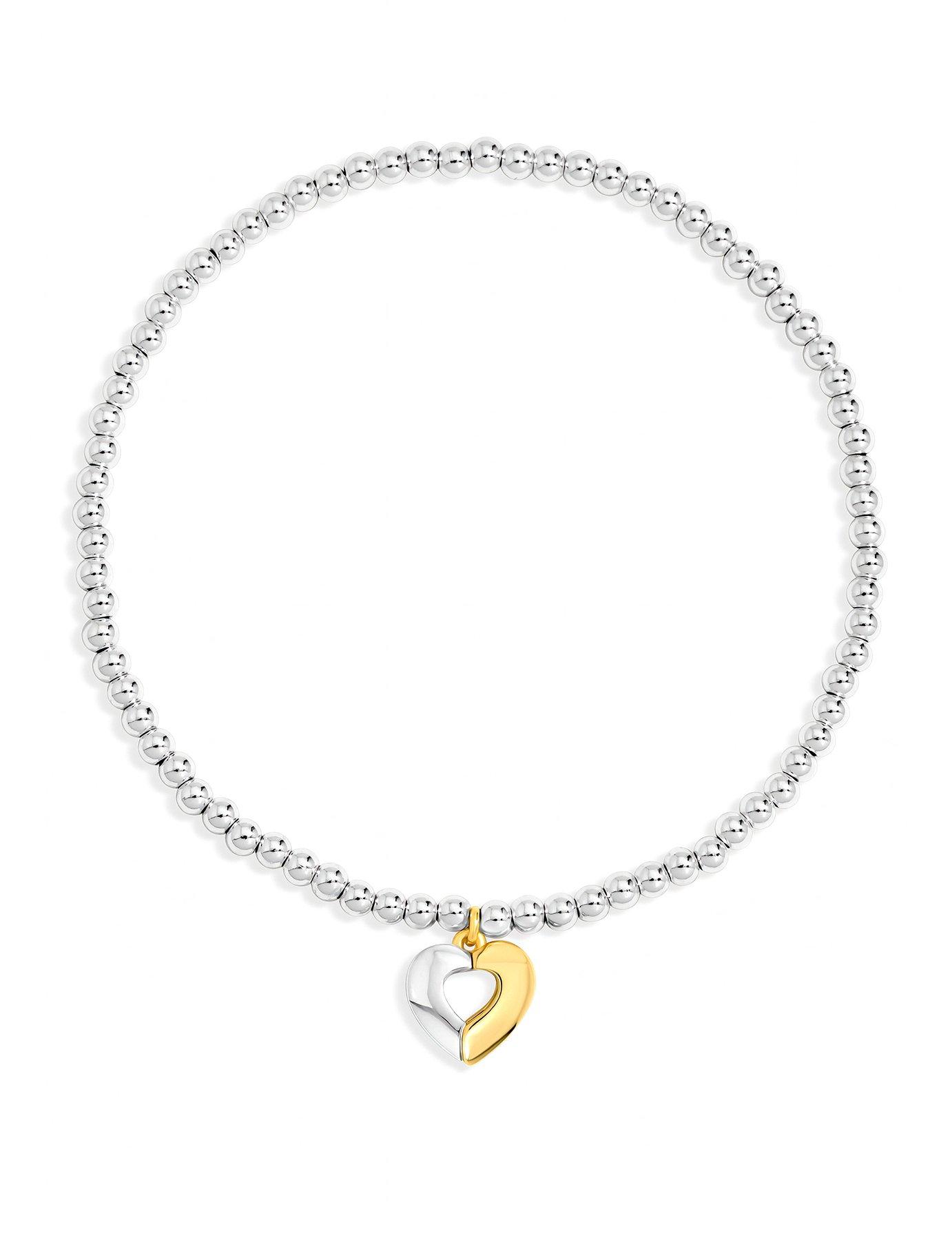 Inicio Two Tone Heart Stretch Bracelet - Gift Pouch