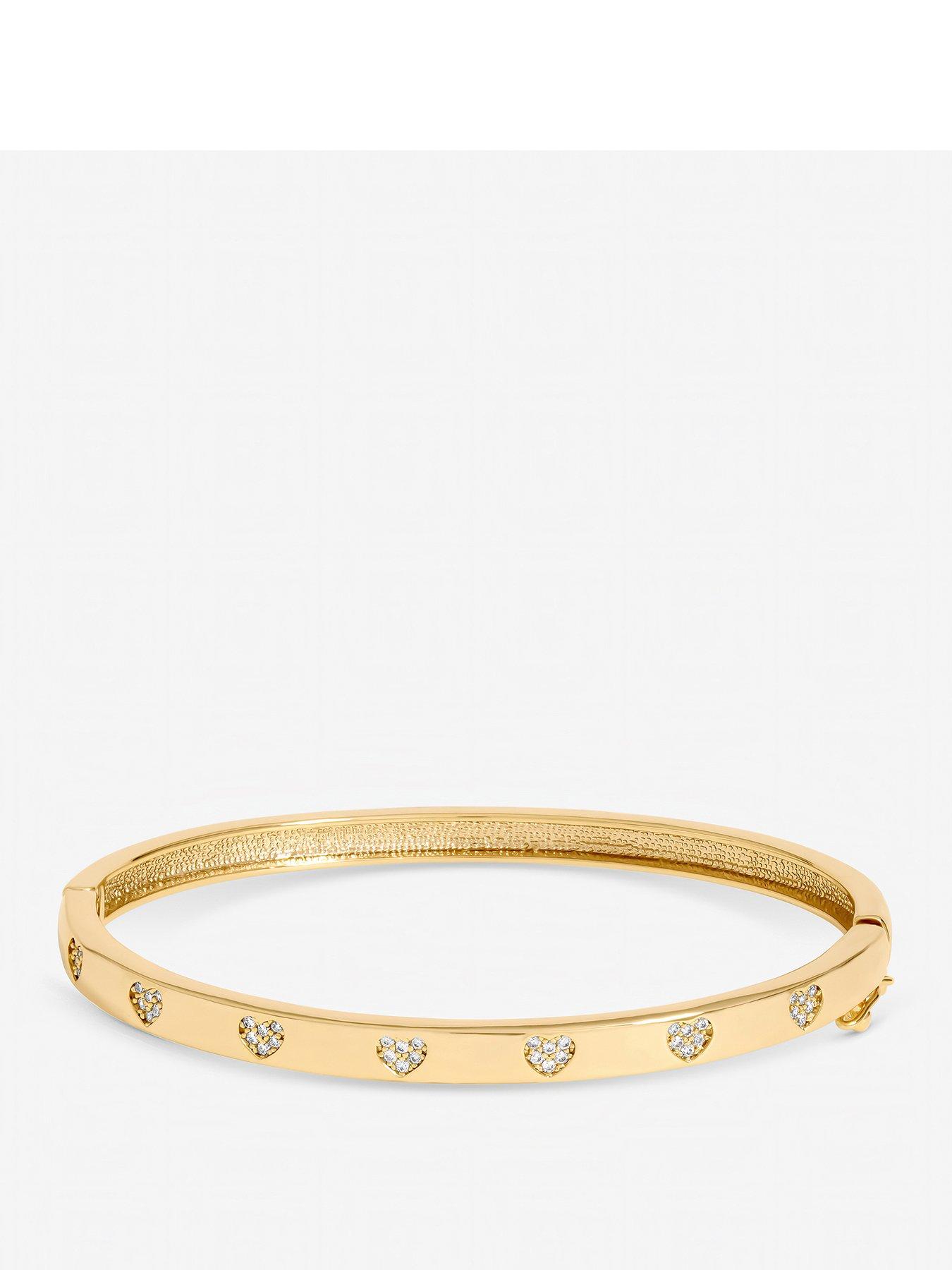 Image 1 of 1 of Jon Richard Gold Plated and Crystal Heart Bangle