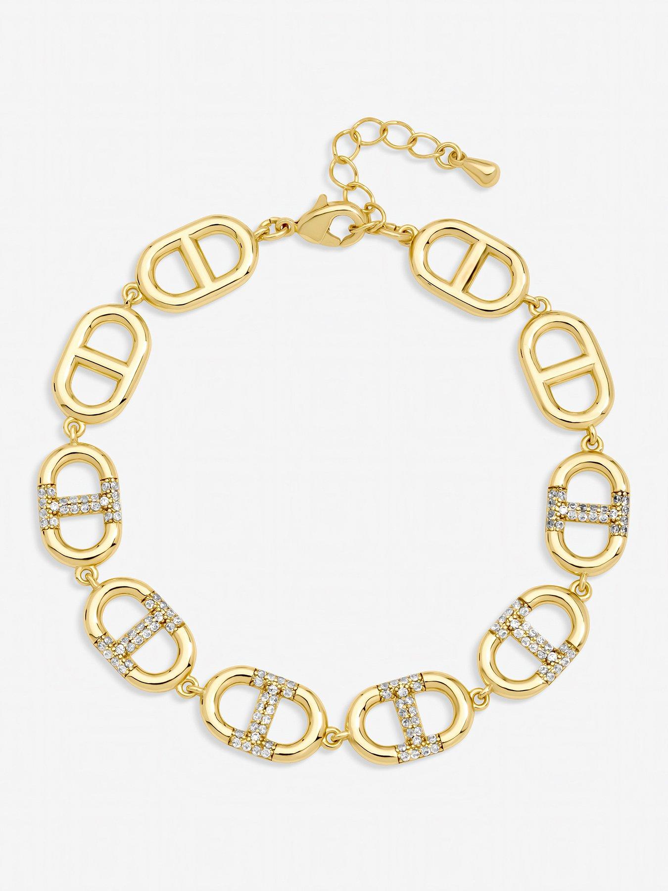  image of jon-richard-gold-plated-and-crystal-link-bracelet