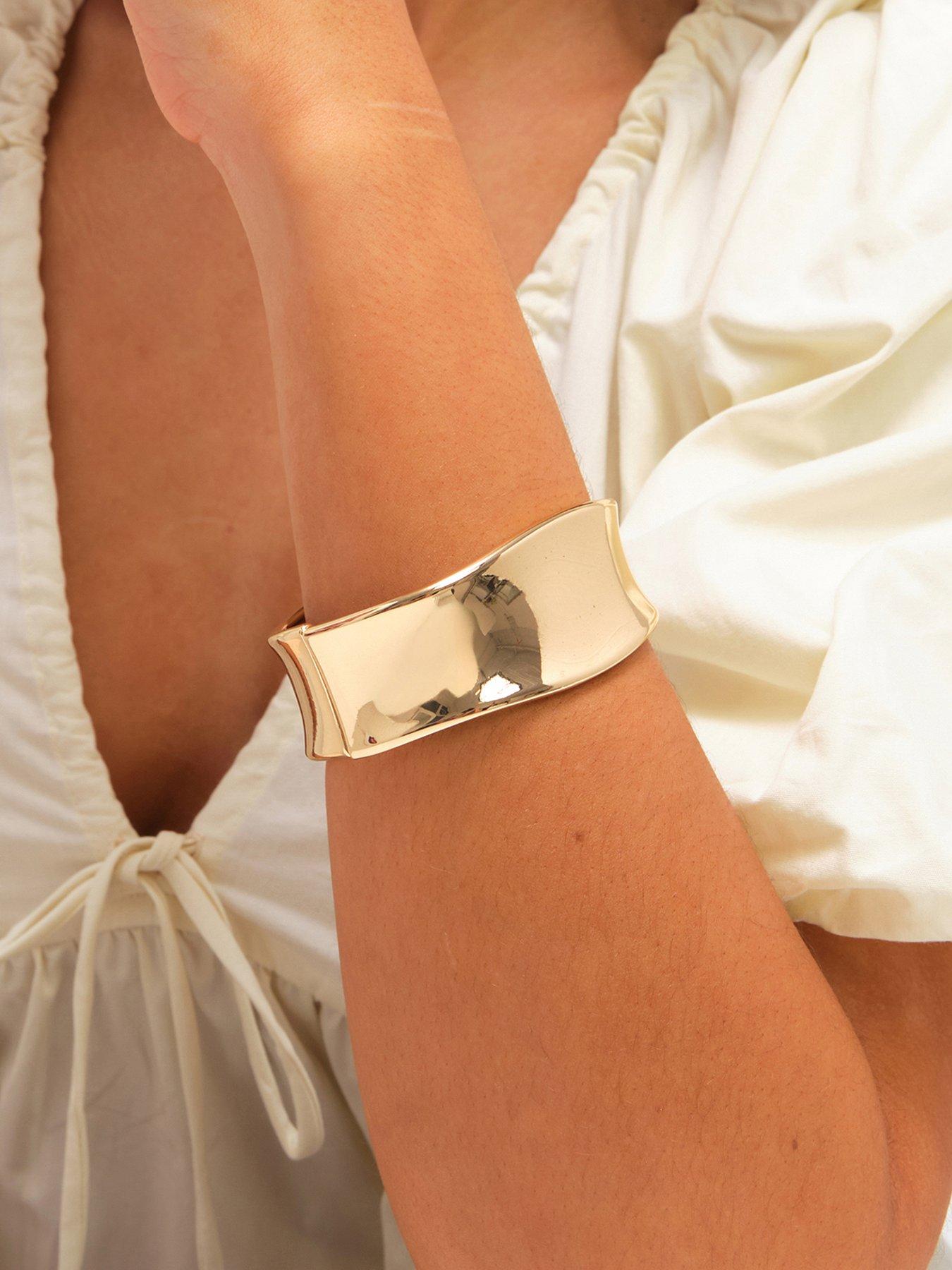 Jon Richard Jon Richard Gold Plated Large Curve Cuff