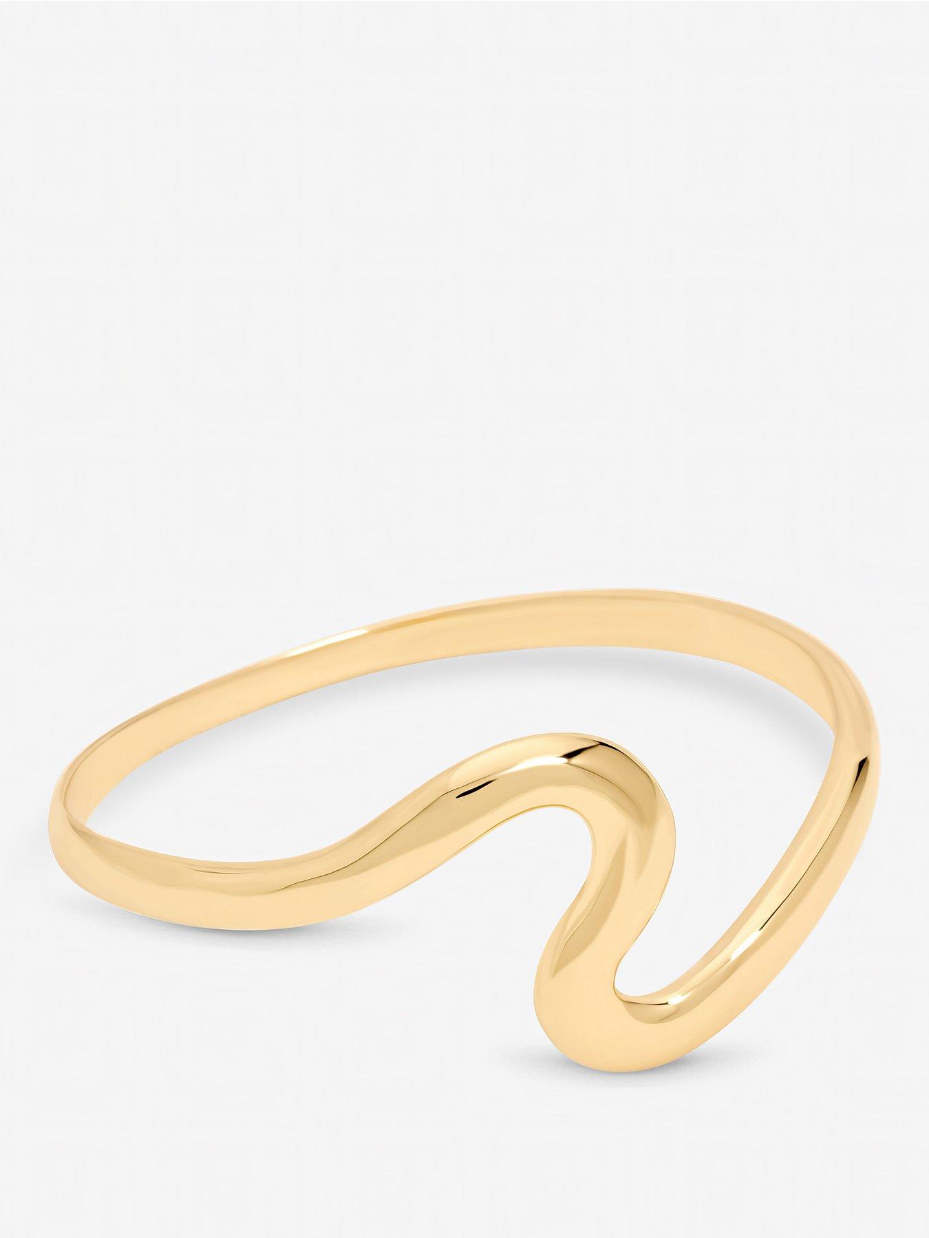 Jon Richard Jon Richard Gold Plated Polished Swirl Bangle