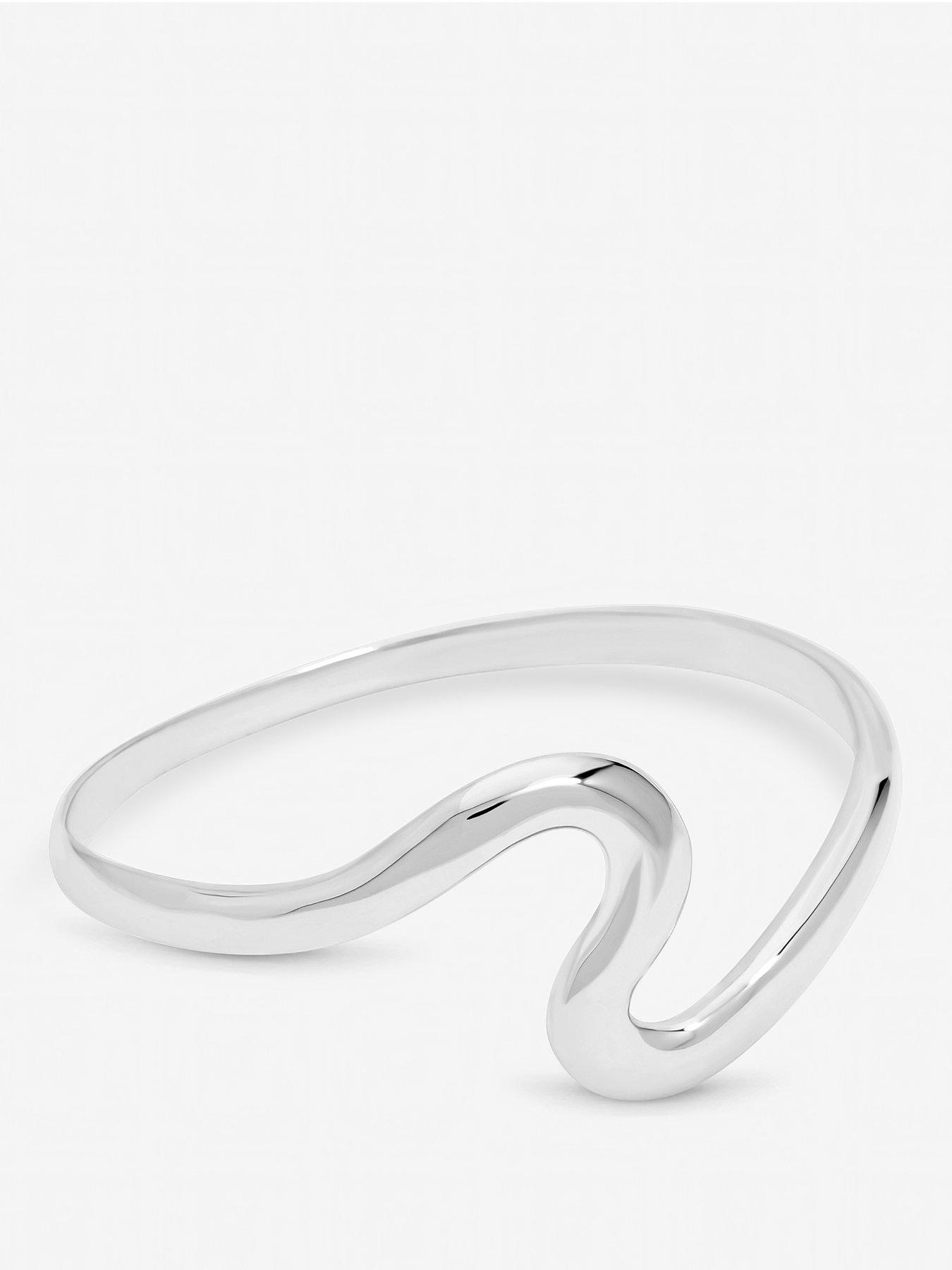  image of jon-richard-silver-plated-polished-swirl-bangle