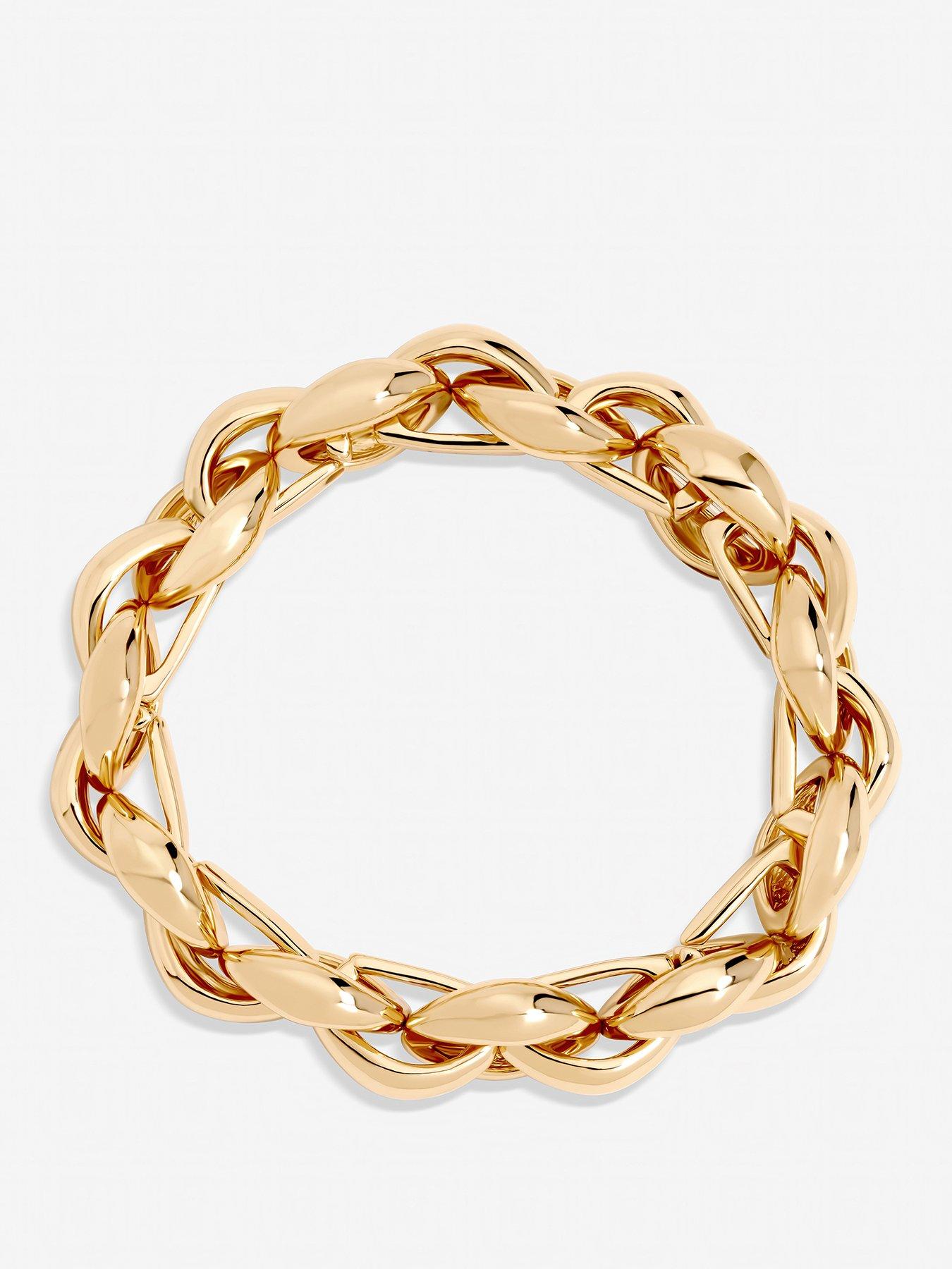 Image 1 of 3 of Mood Gold Plated Statement Chain Stretch Bracelet