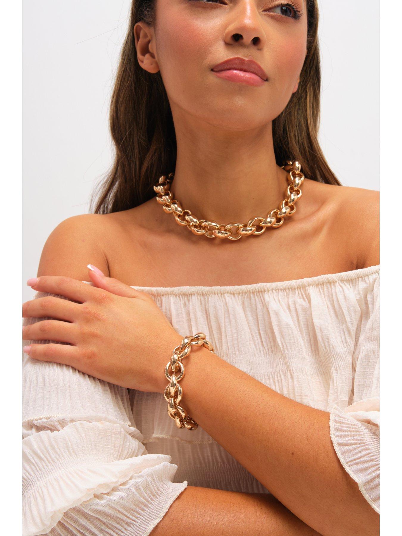 Image 3 of 3 of Mood Gold Plated Statement Chain Stretch Bracelet