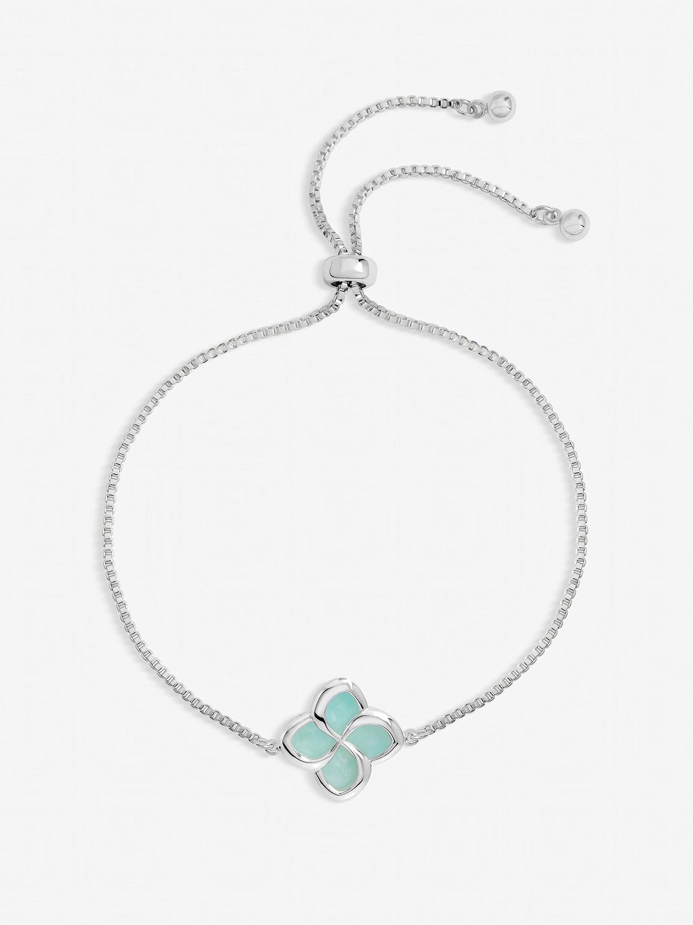 front image of inicio-turquoise-clover-toggle-bracelet