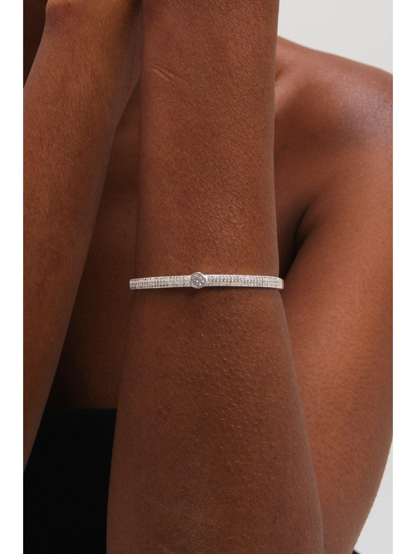  image of jon-richard-silver-plated-crystal-and-pave-stone-bangle