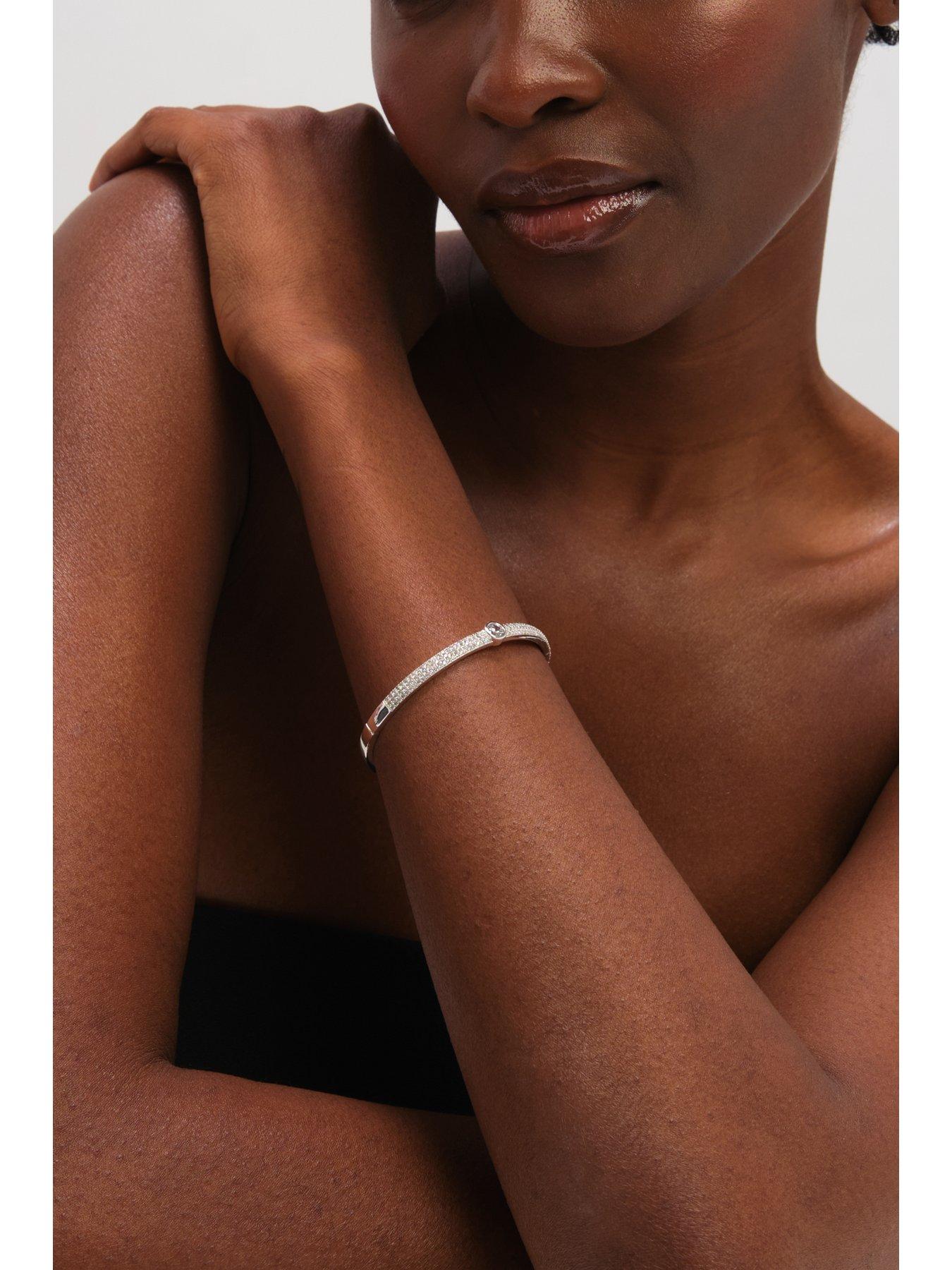  image of jon-richard-silver-plated-crystal-and-pave-stone-bangle