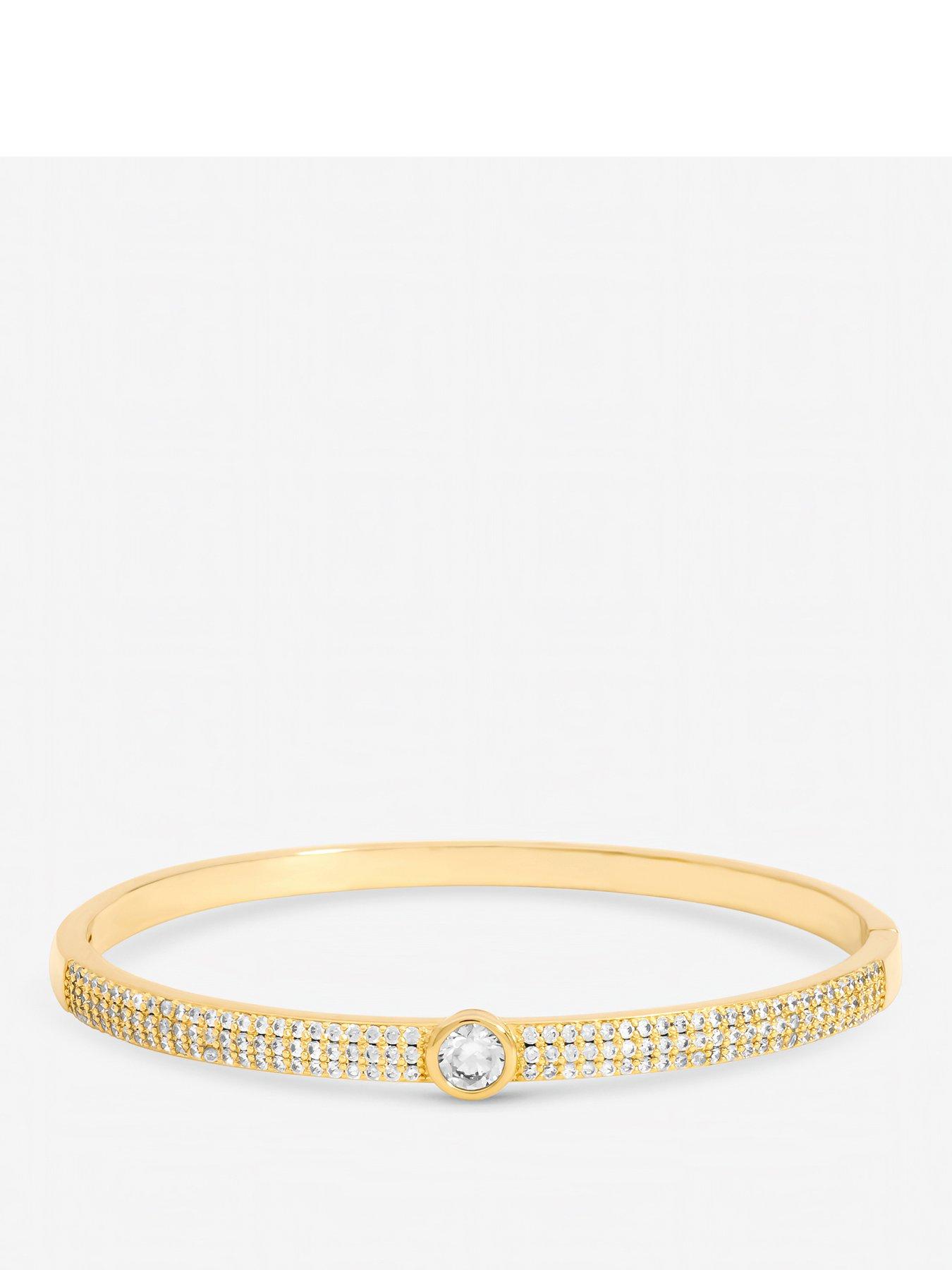 Jon Richard Jon Richard Gold Plated Crystal and Pave Stone Bangle